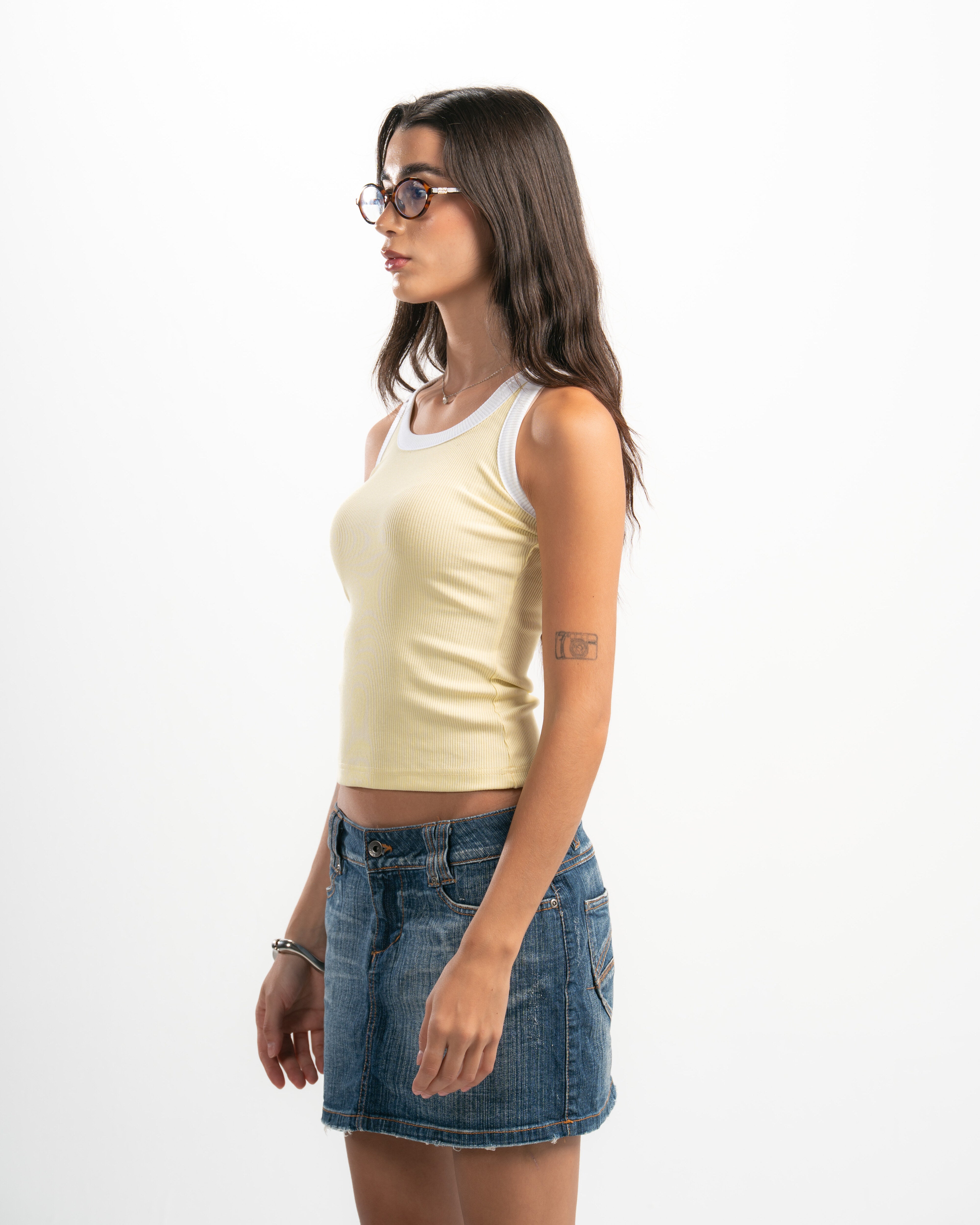 Ribbed Contrast Tank Top