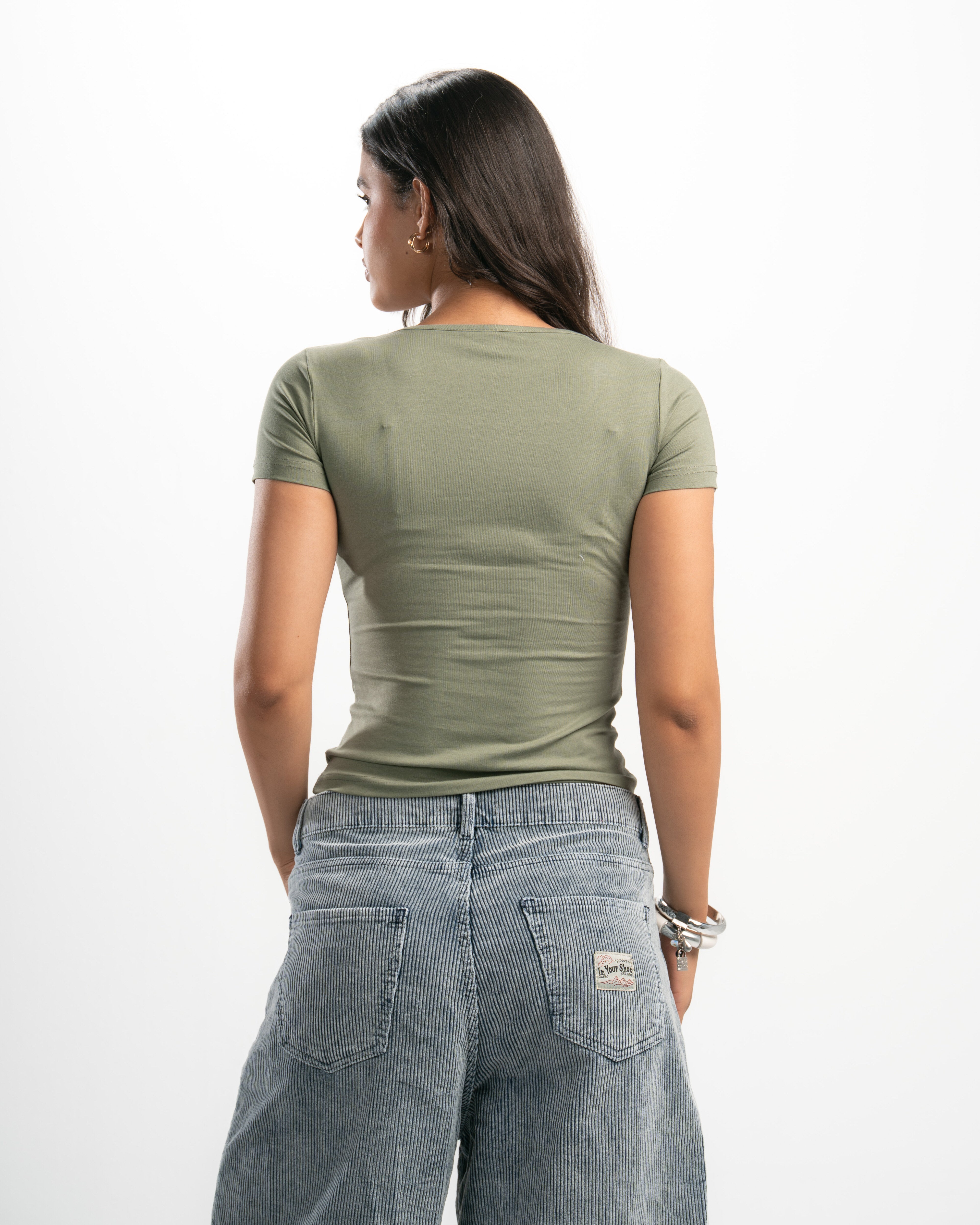 Cotton Square Neck Short Sleeve Top