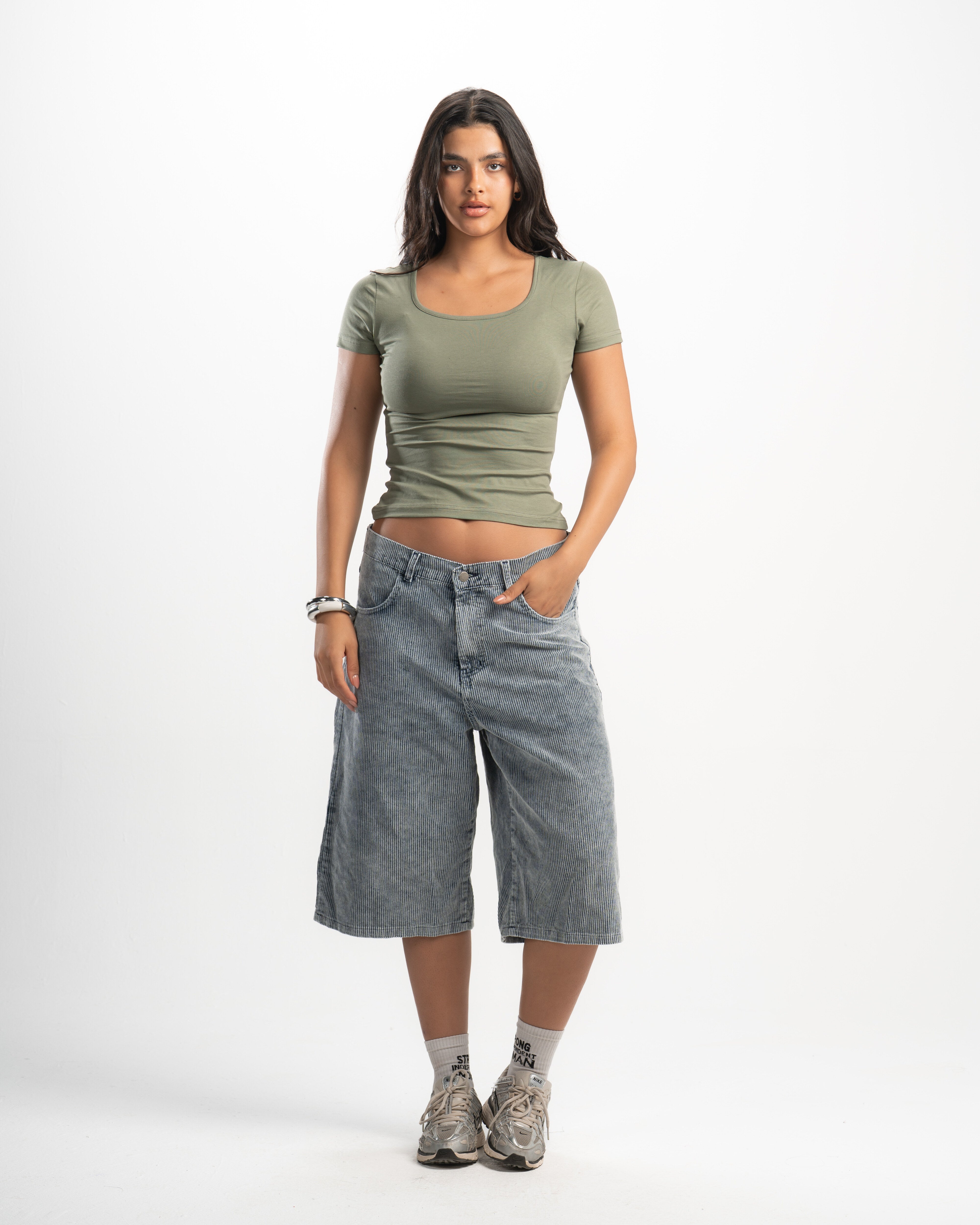 Cotton Square Neck Short Sleeve Top