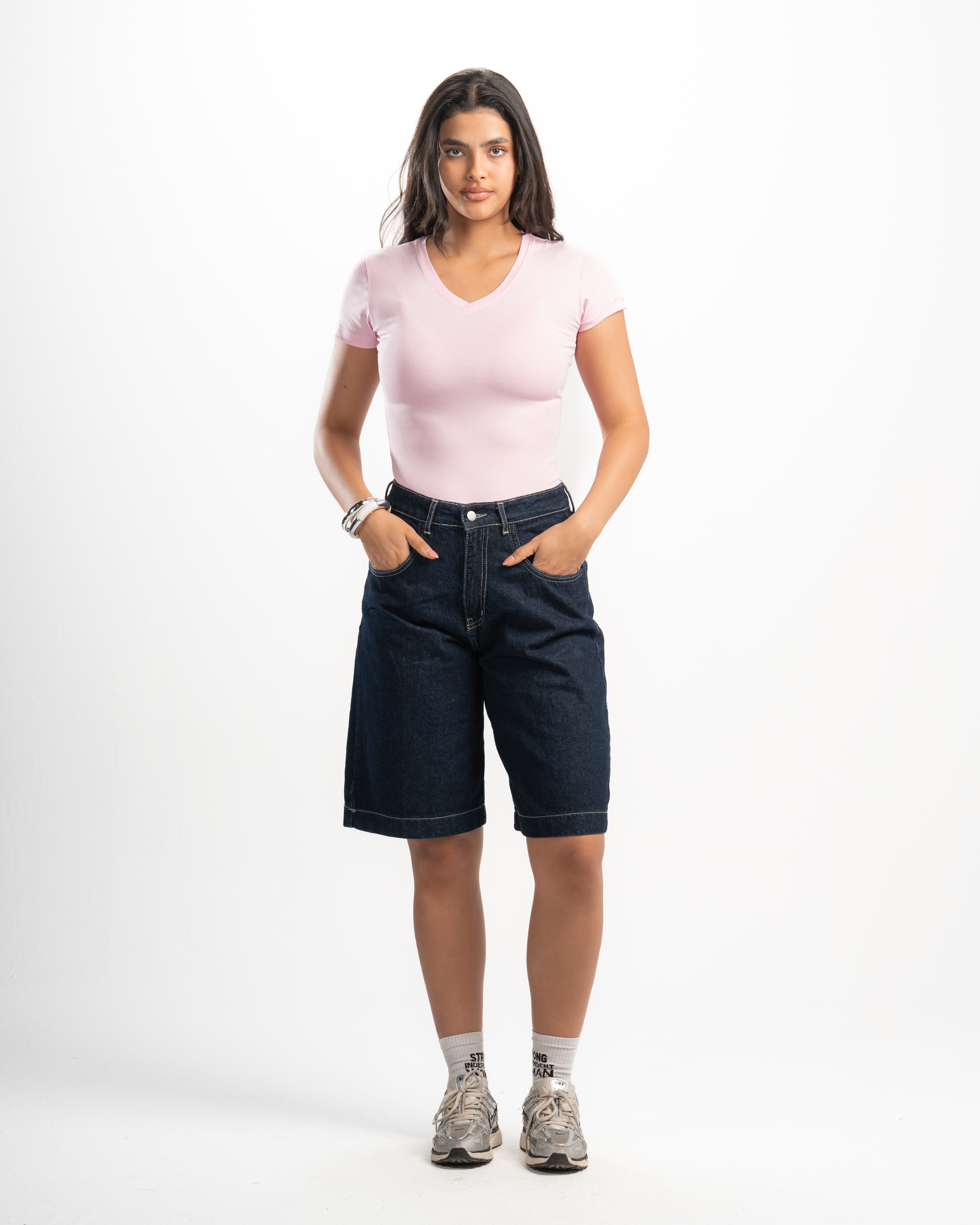 Cotton V-Neck Short Sleeve Top