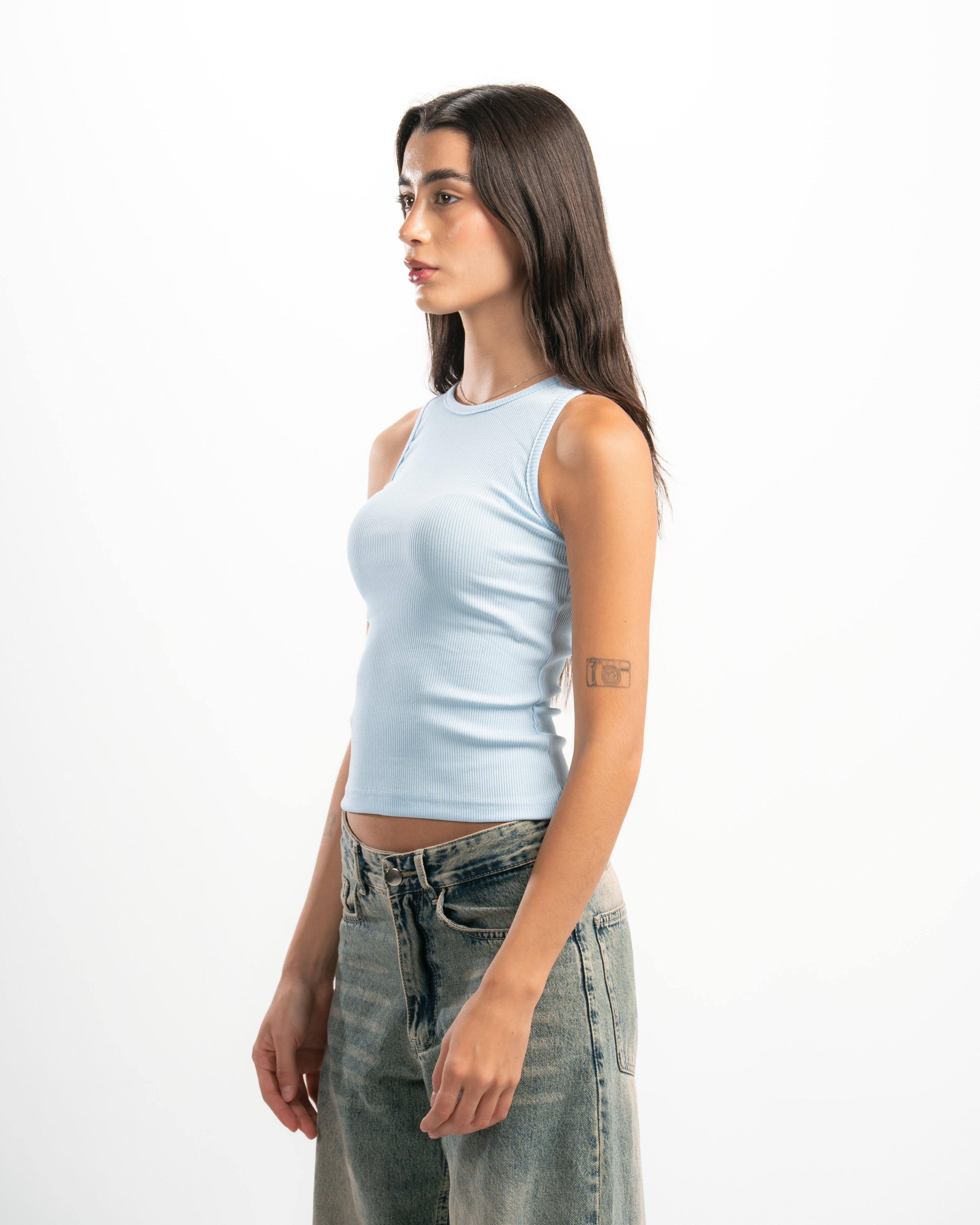 Ribbed Round Neck Tank top