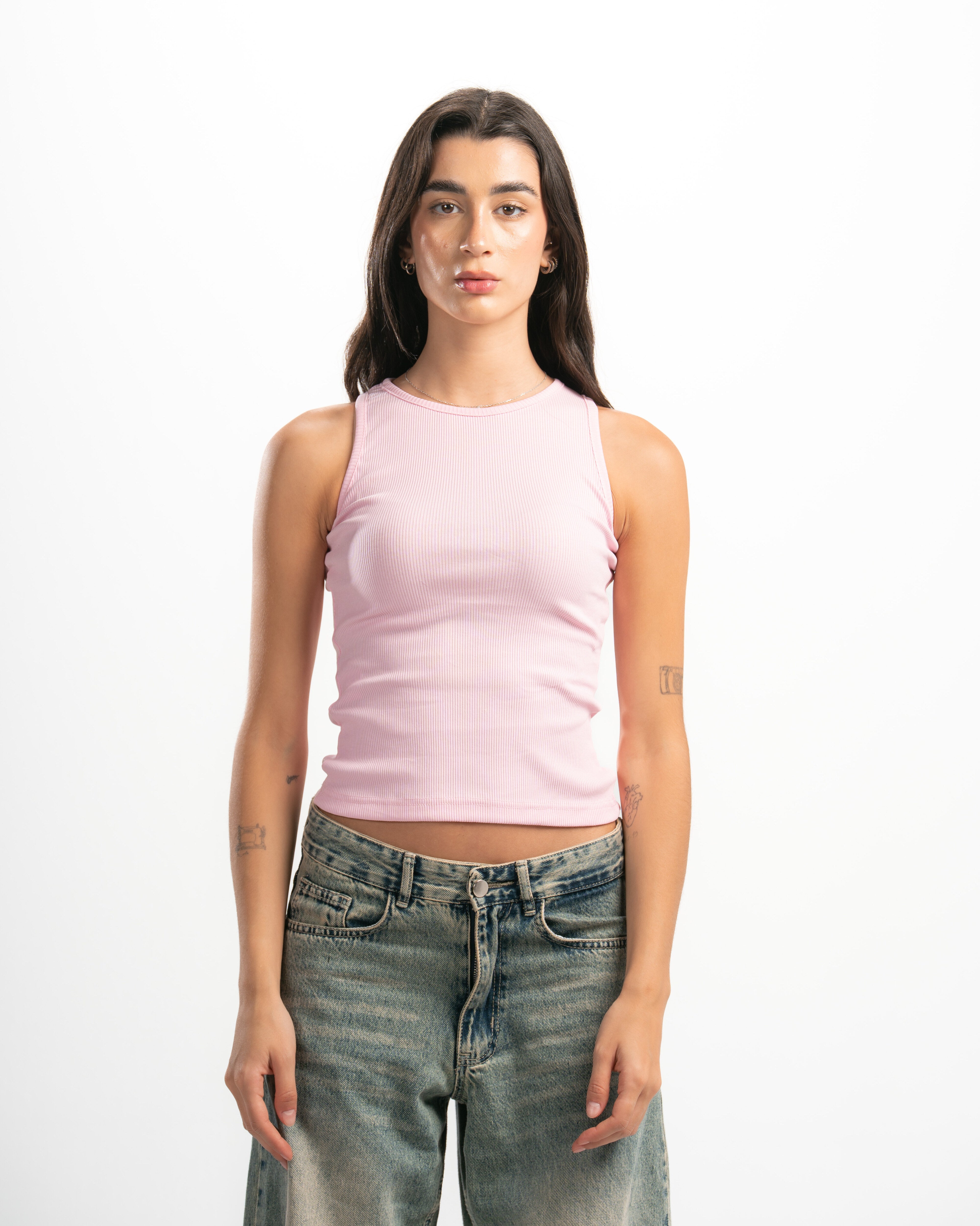 Ribbed Round Neck Tank top