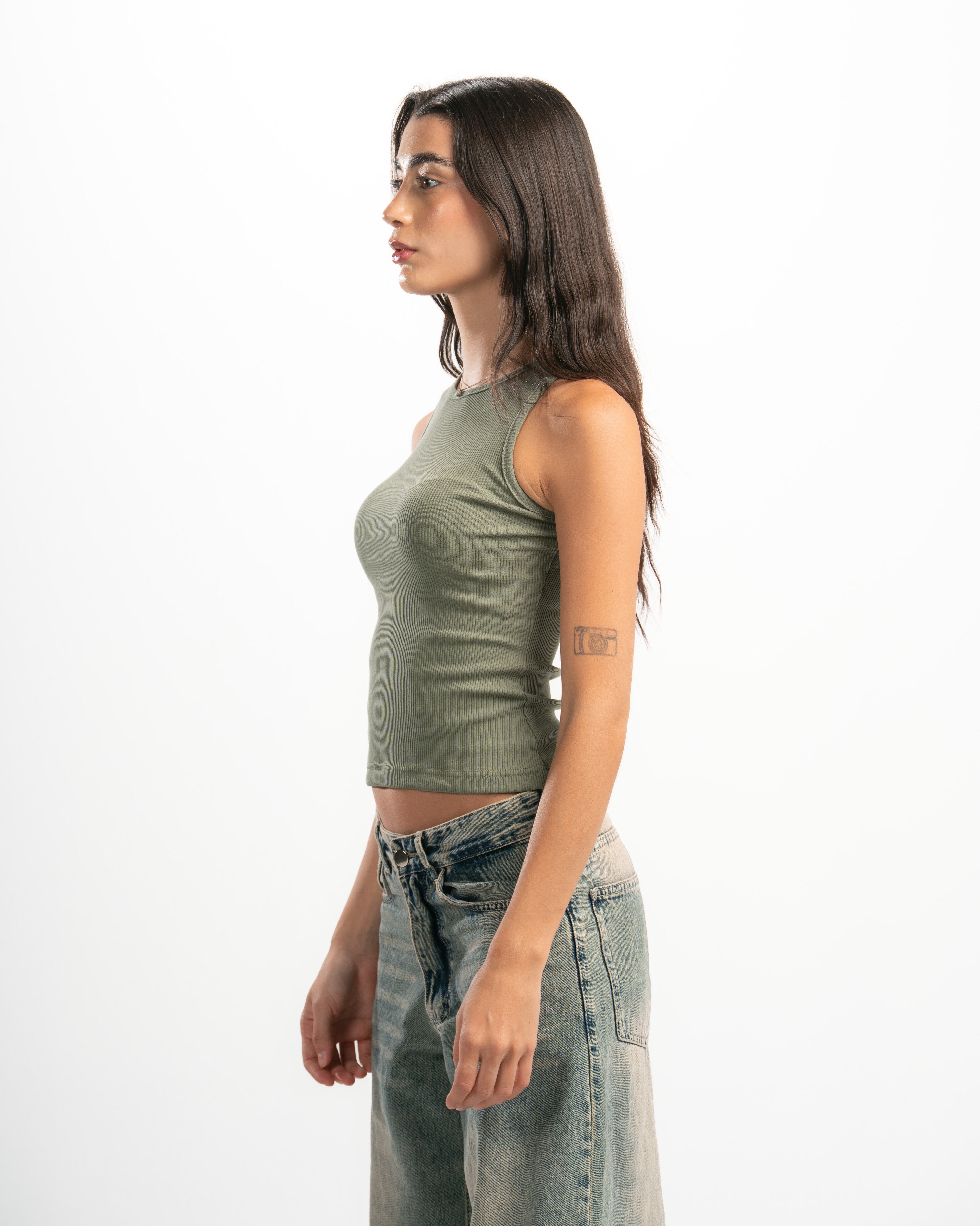 Ribbed Round Neck Tank top