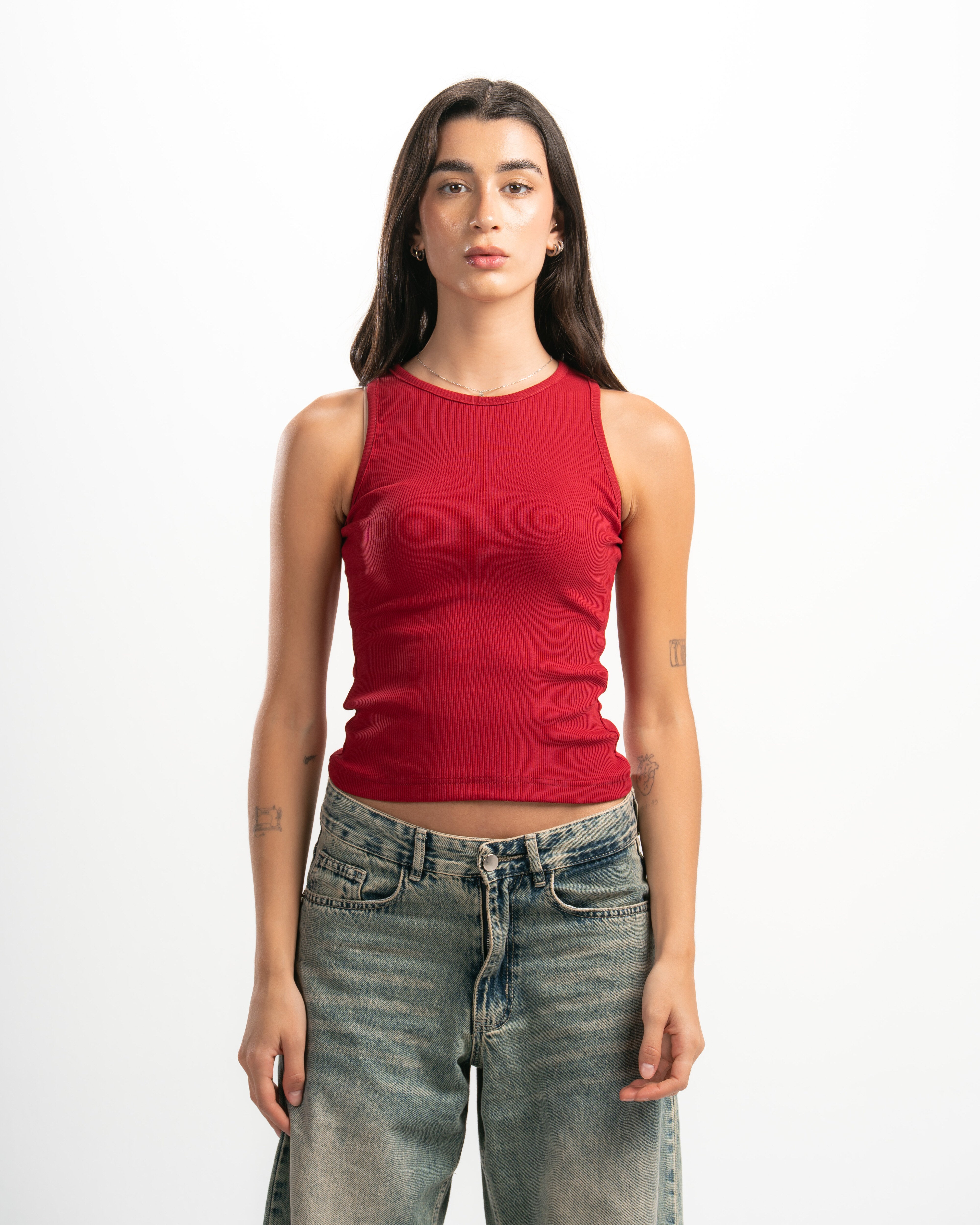 Ribbed Round Neck Tank top
