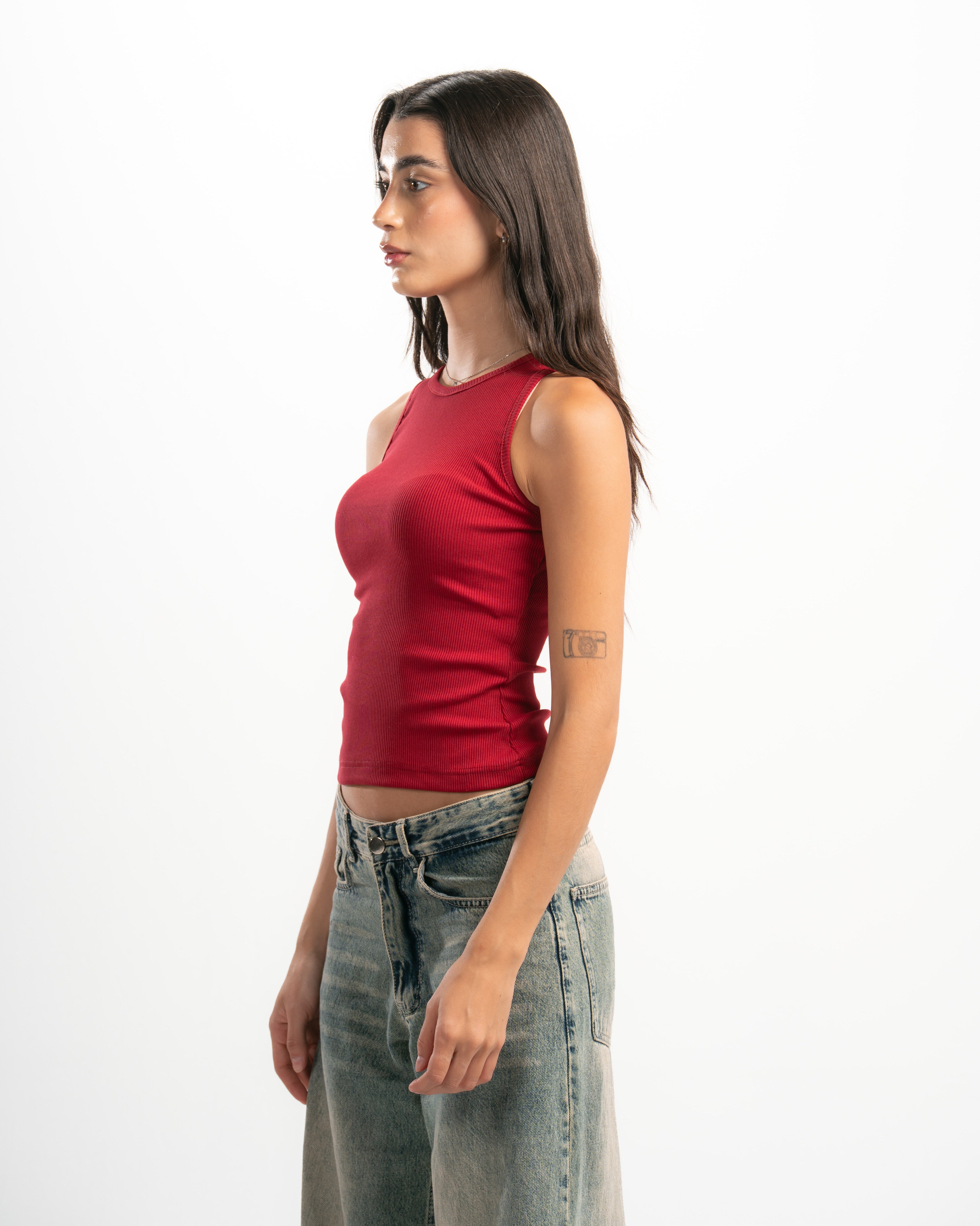 Ribbed Round Neck Tank top