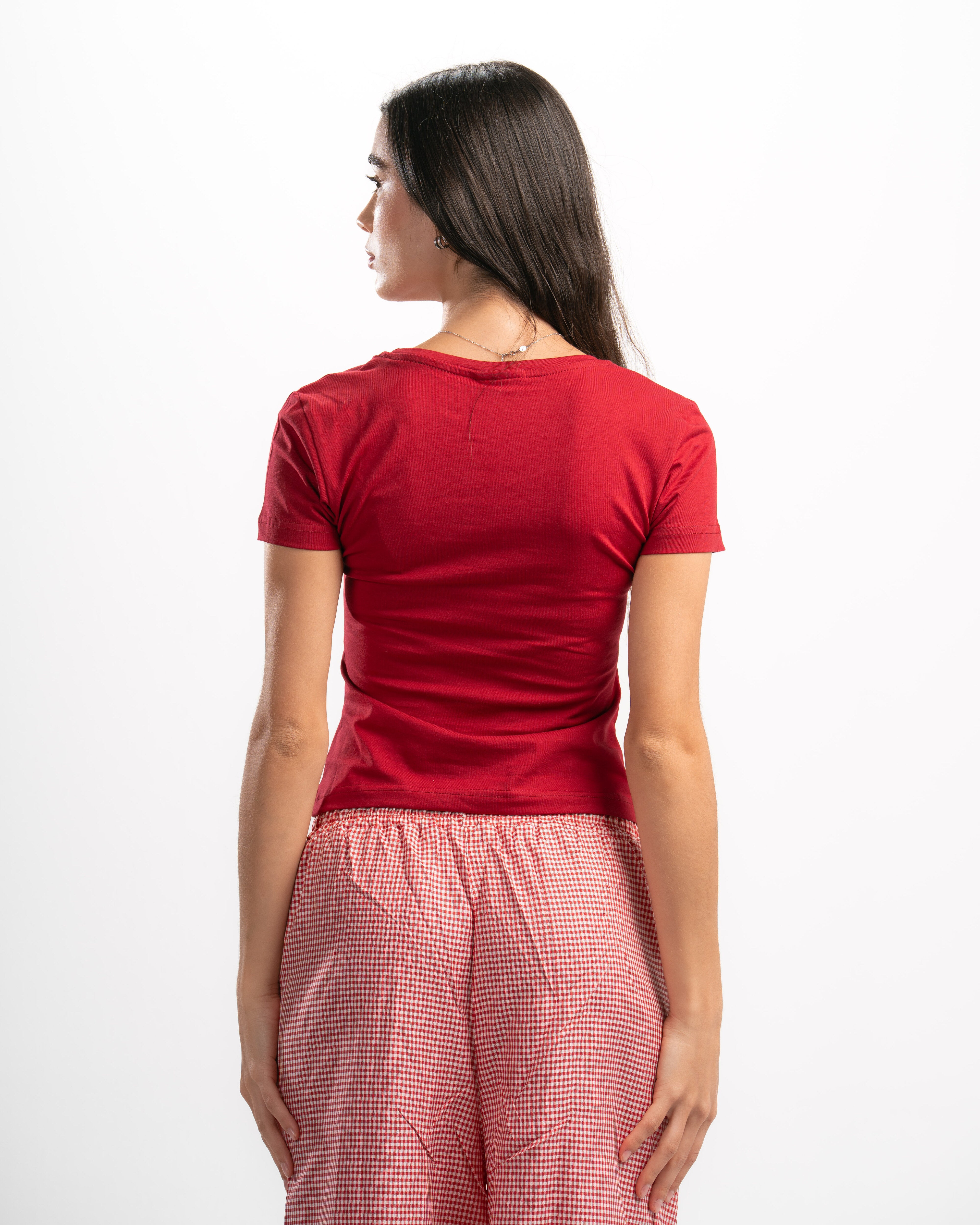 Cotton Wide Neck Short Sleeve Top