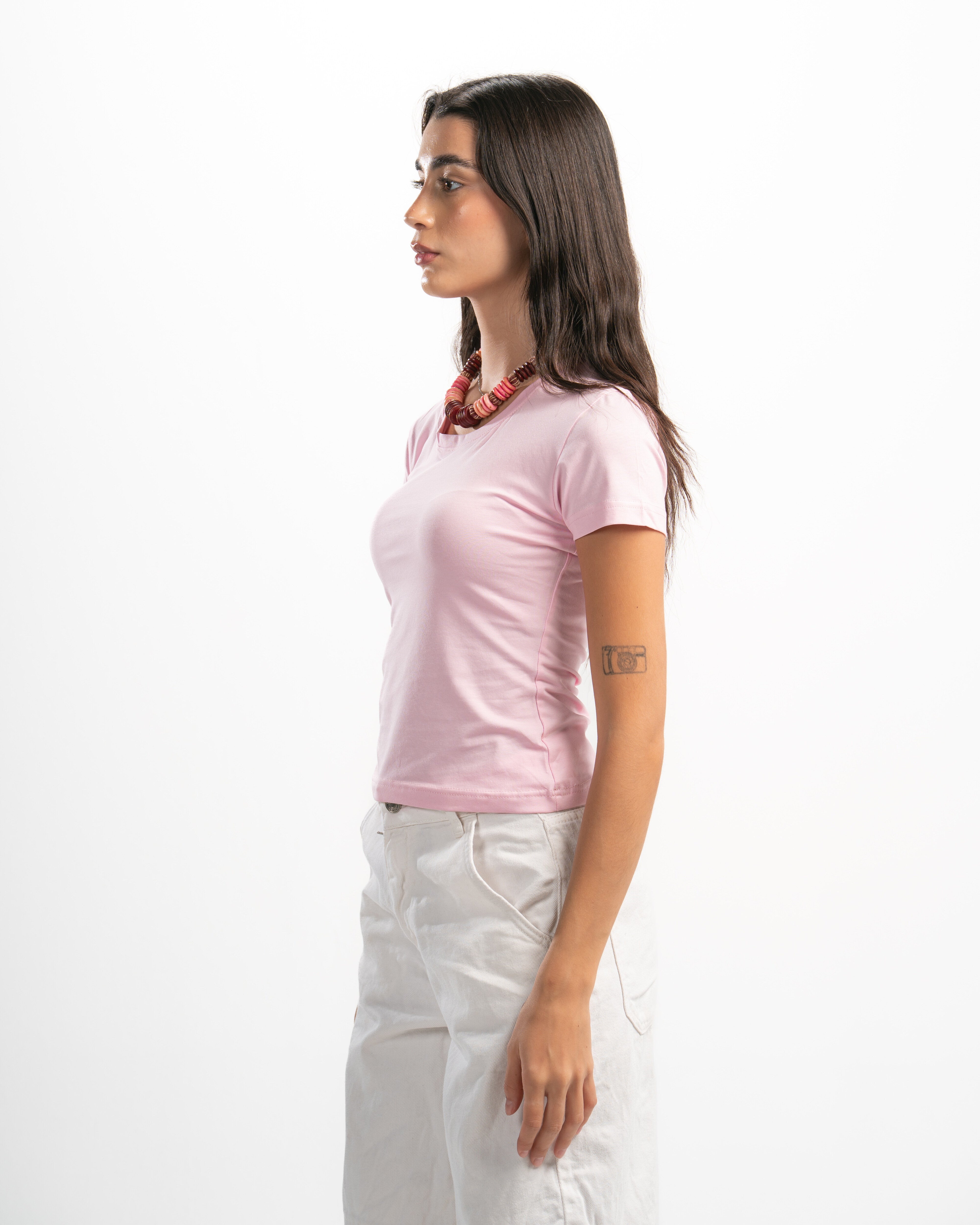 Cotton Wide Neck Short Sleeve Top