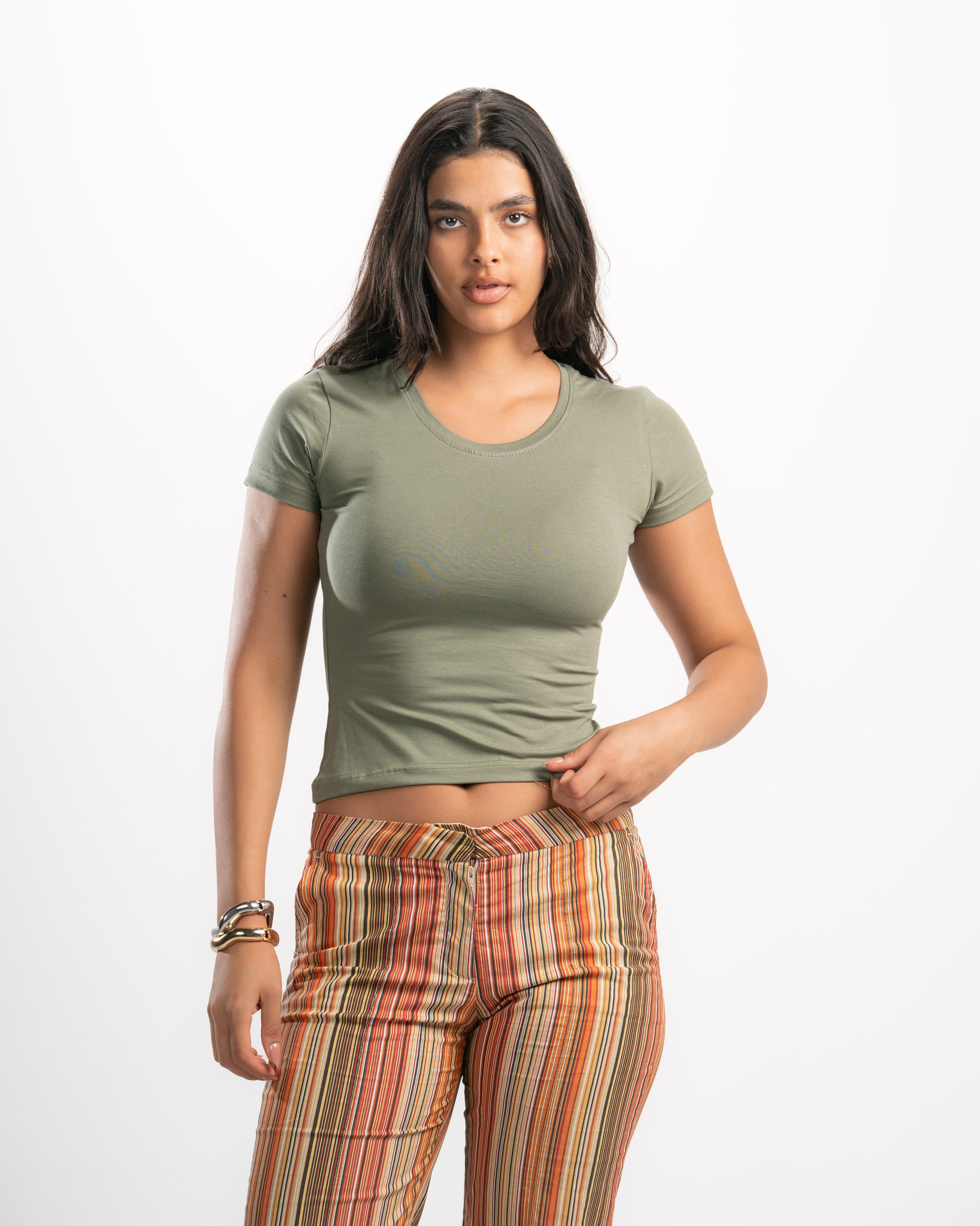 Cotton Wide Neck Short Sleeve Top