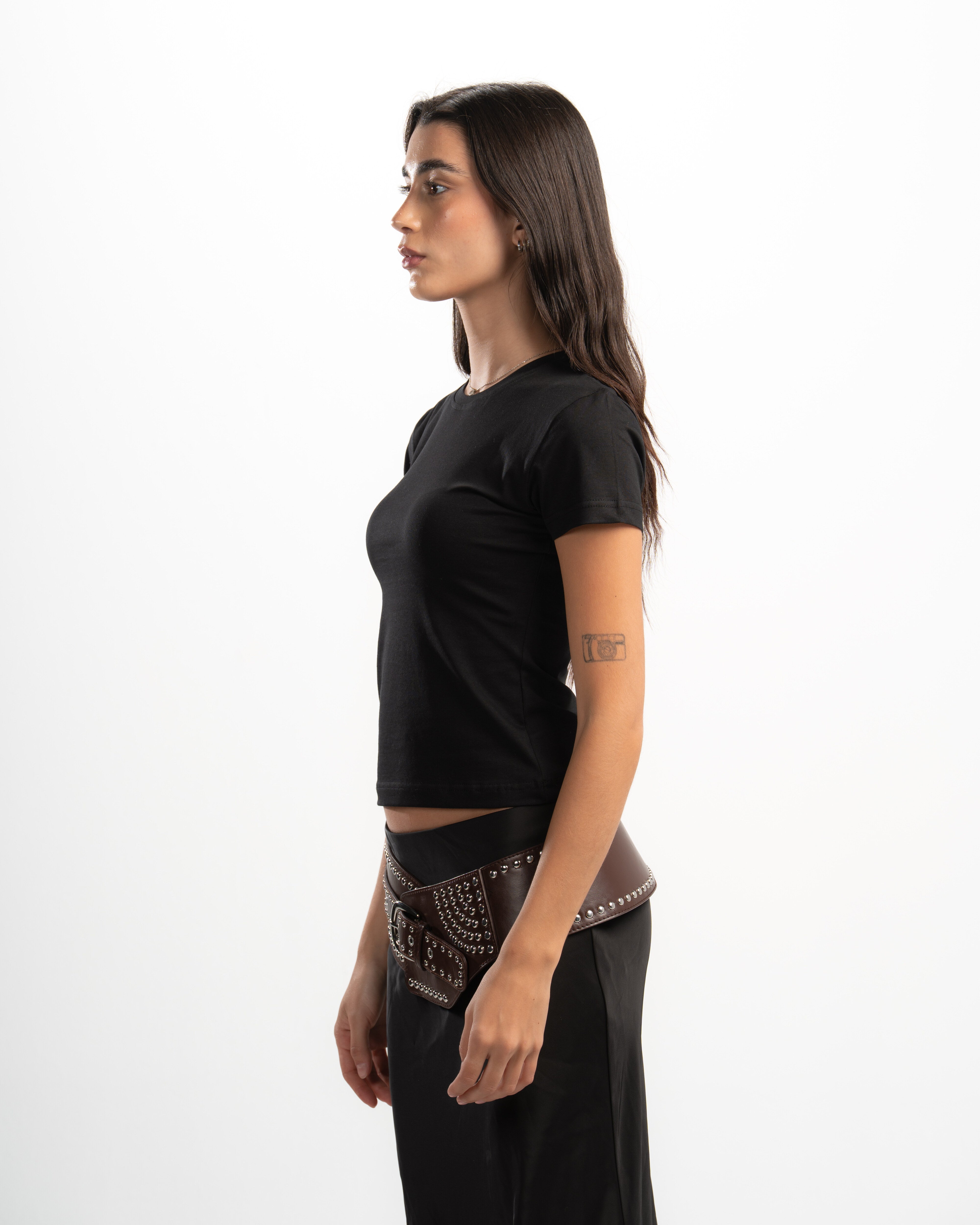 Cotton Round Neck Short Sleeve Top
