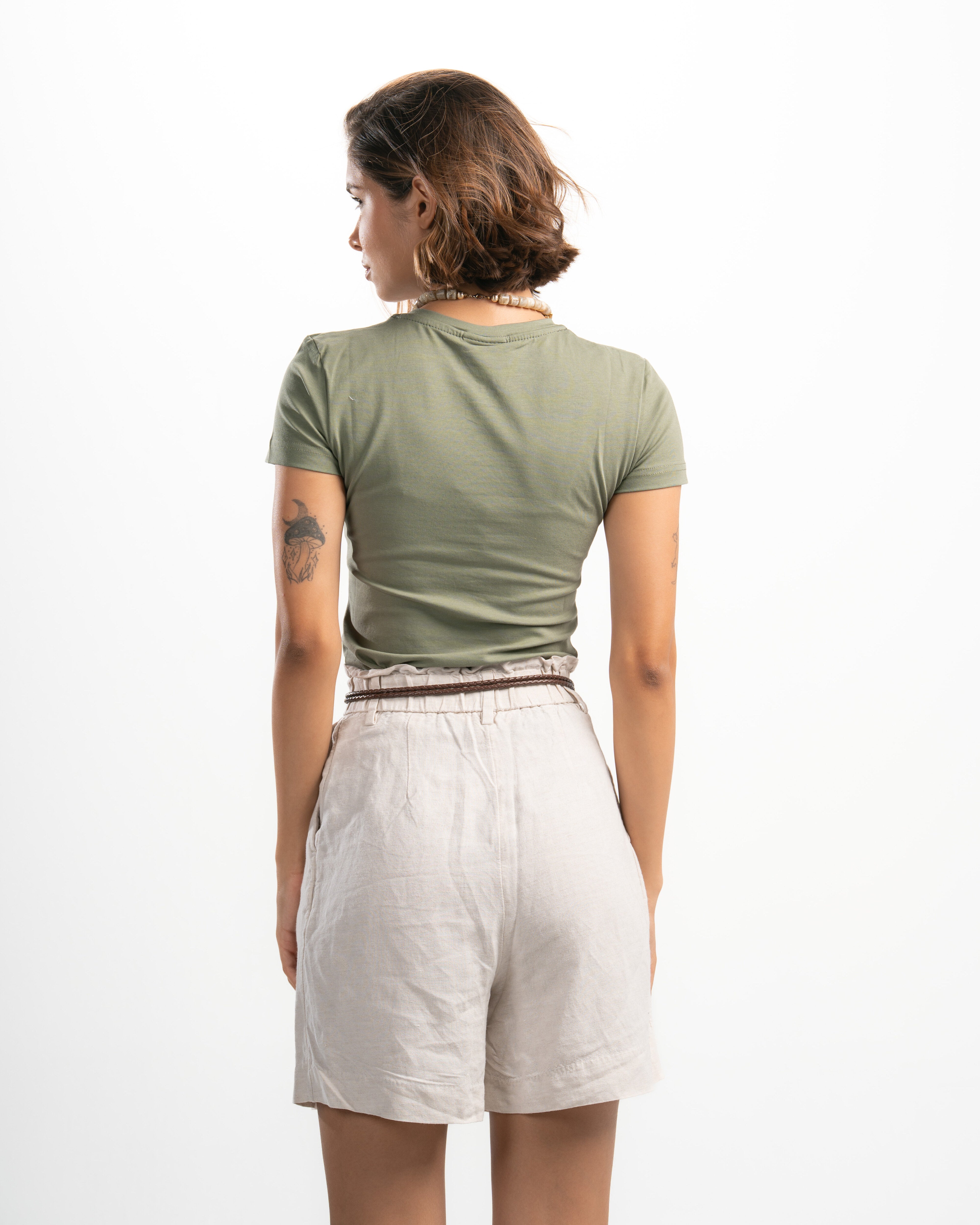 Cotton Round Neck Short Sleeve Top
