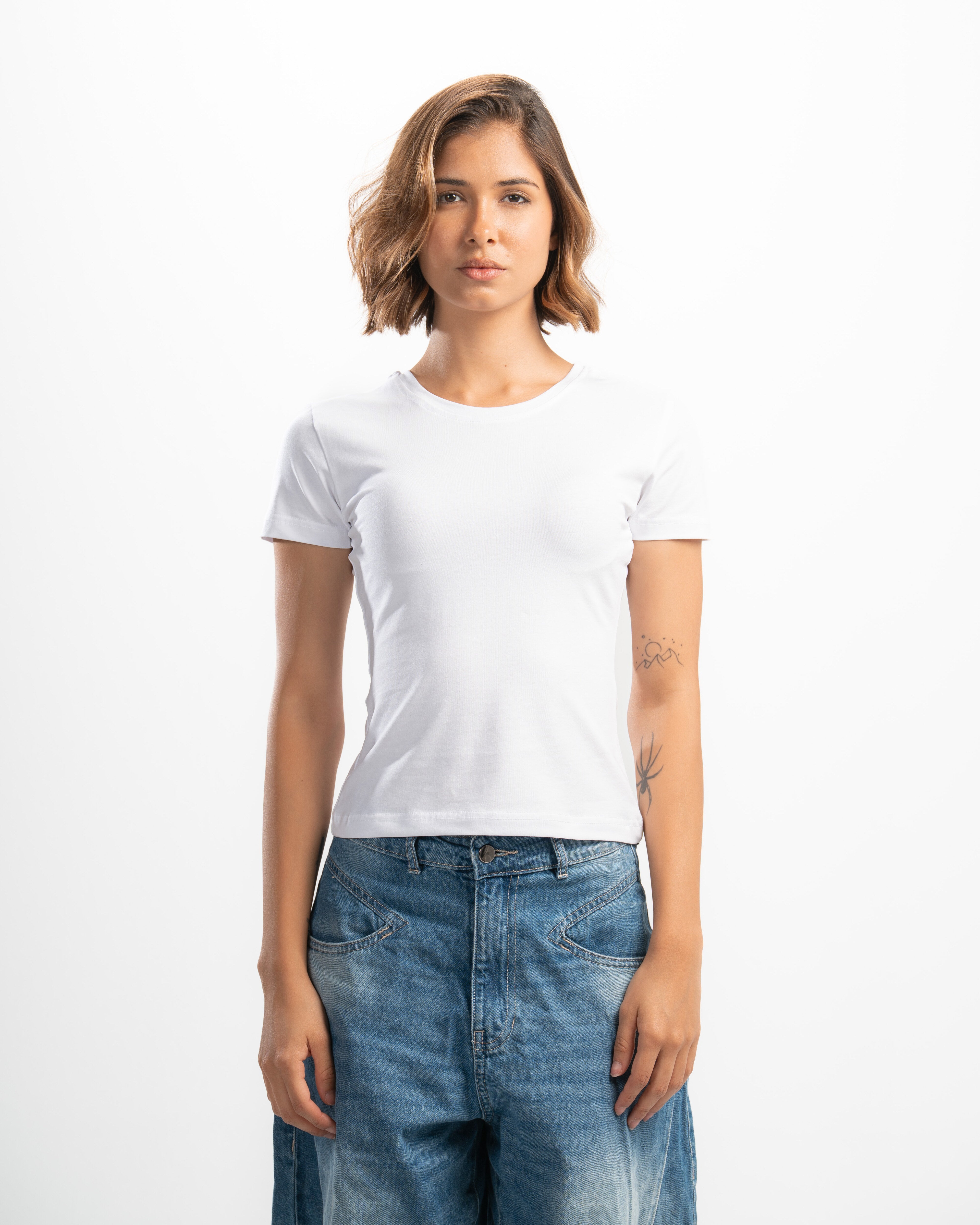 Cotton Round Neck Short Sleeve Top
