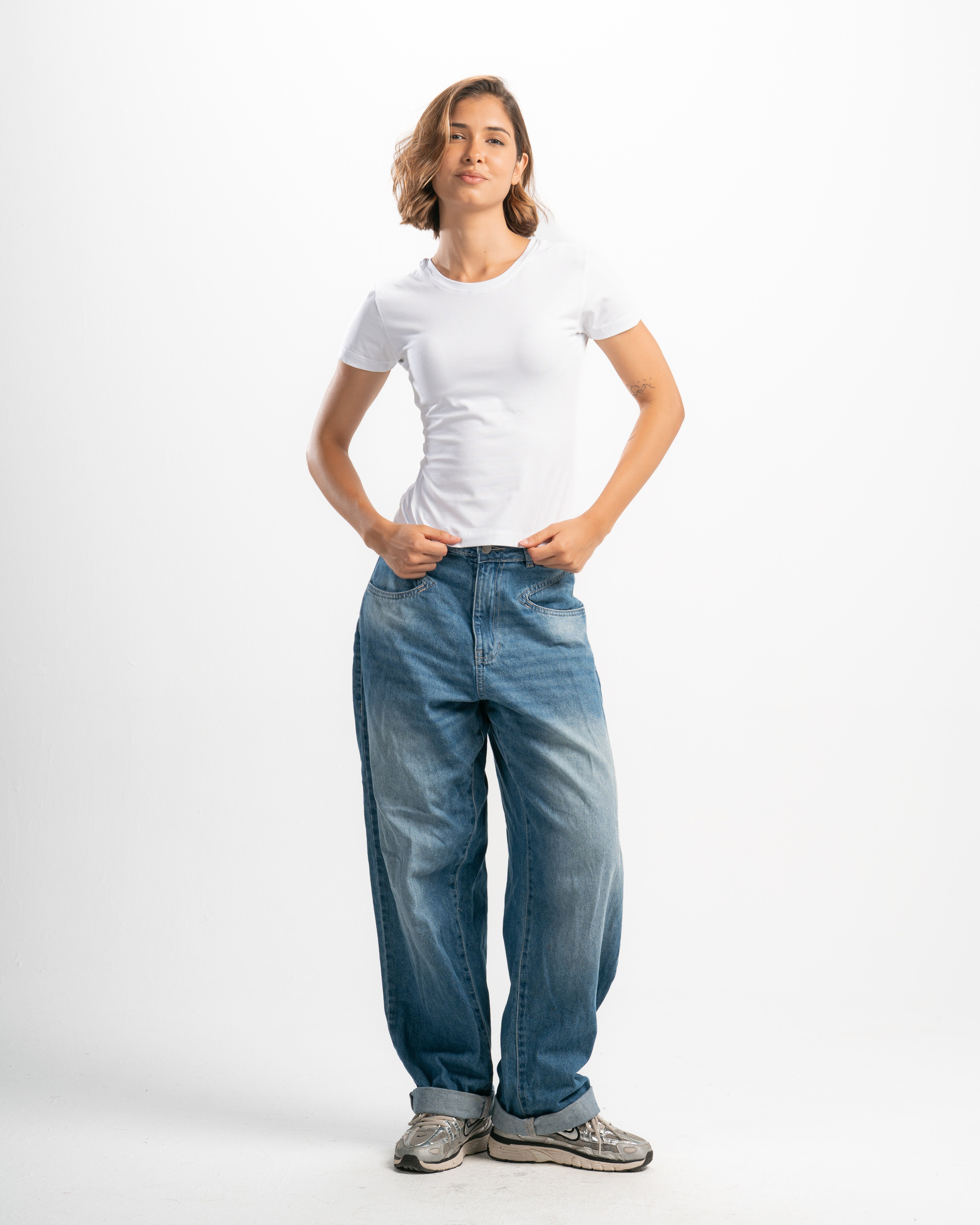 Cotton Round Neck Short Sleeve Top