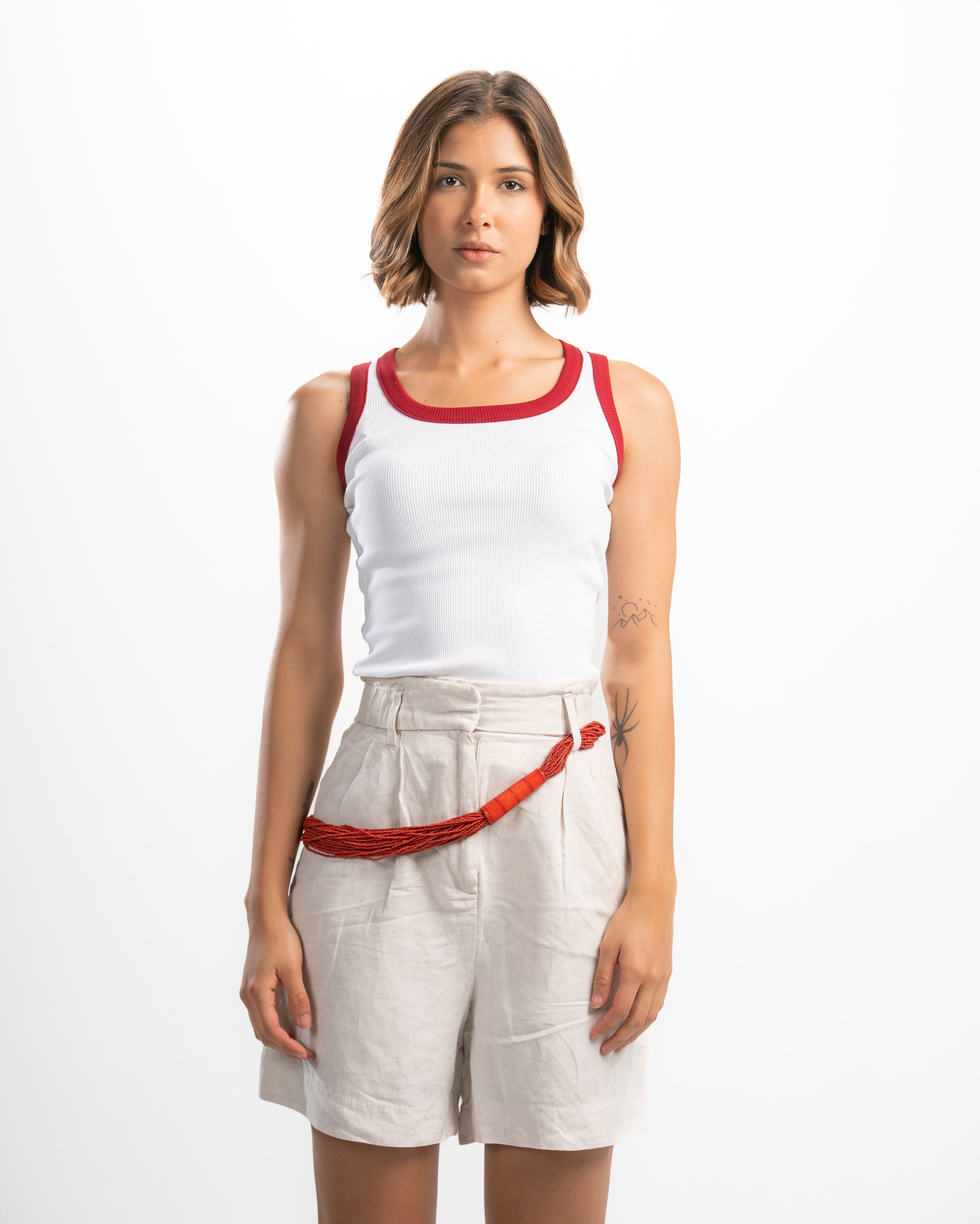Ribbed Contrast Tank Top