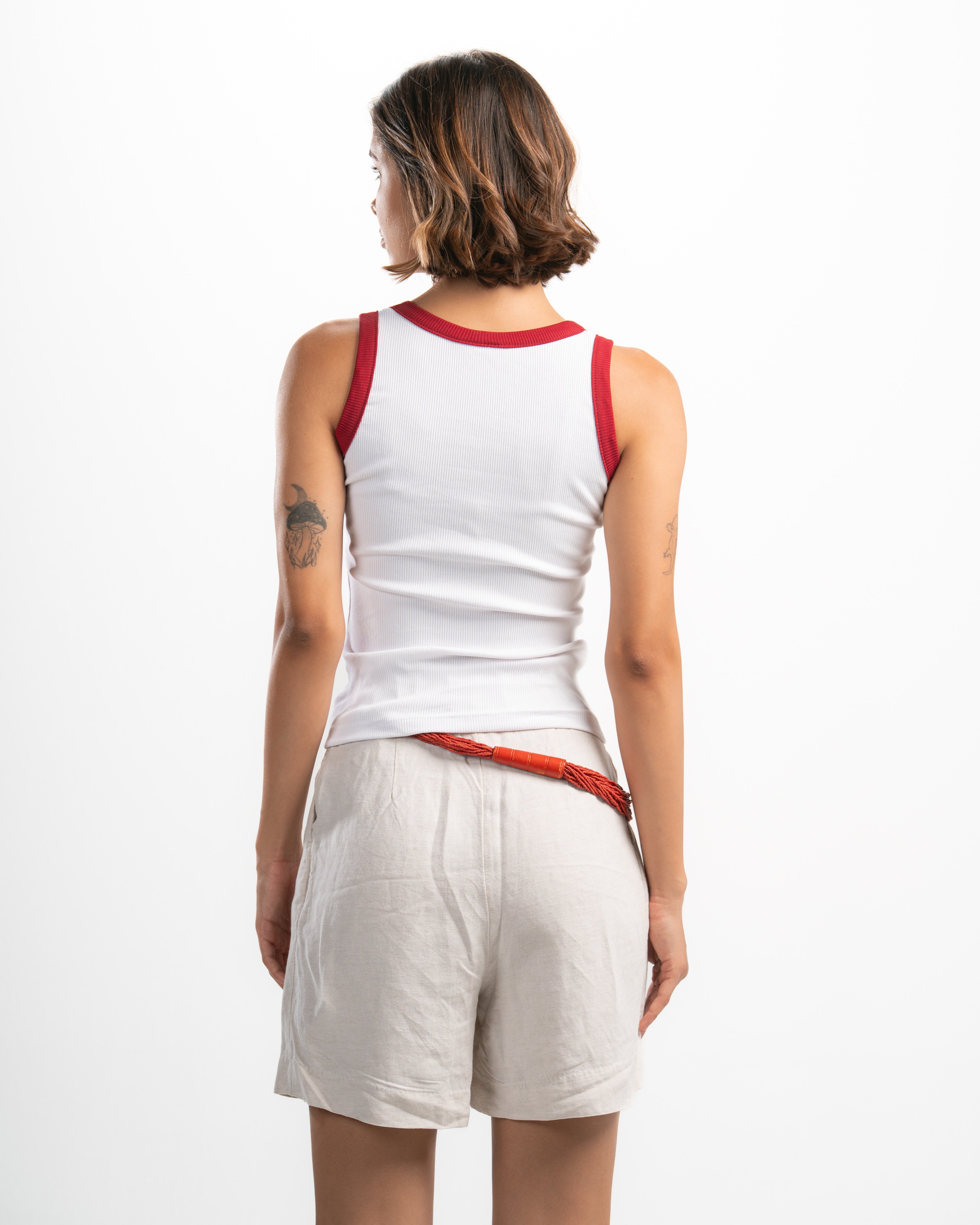 Ribbed Contrast Tank Top
