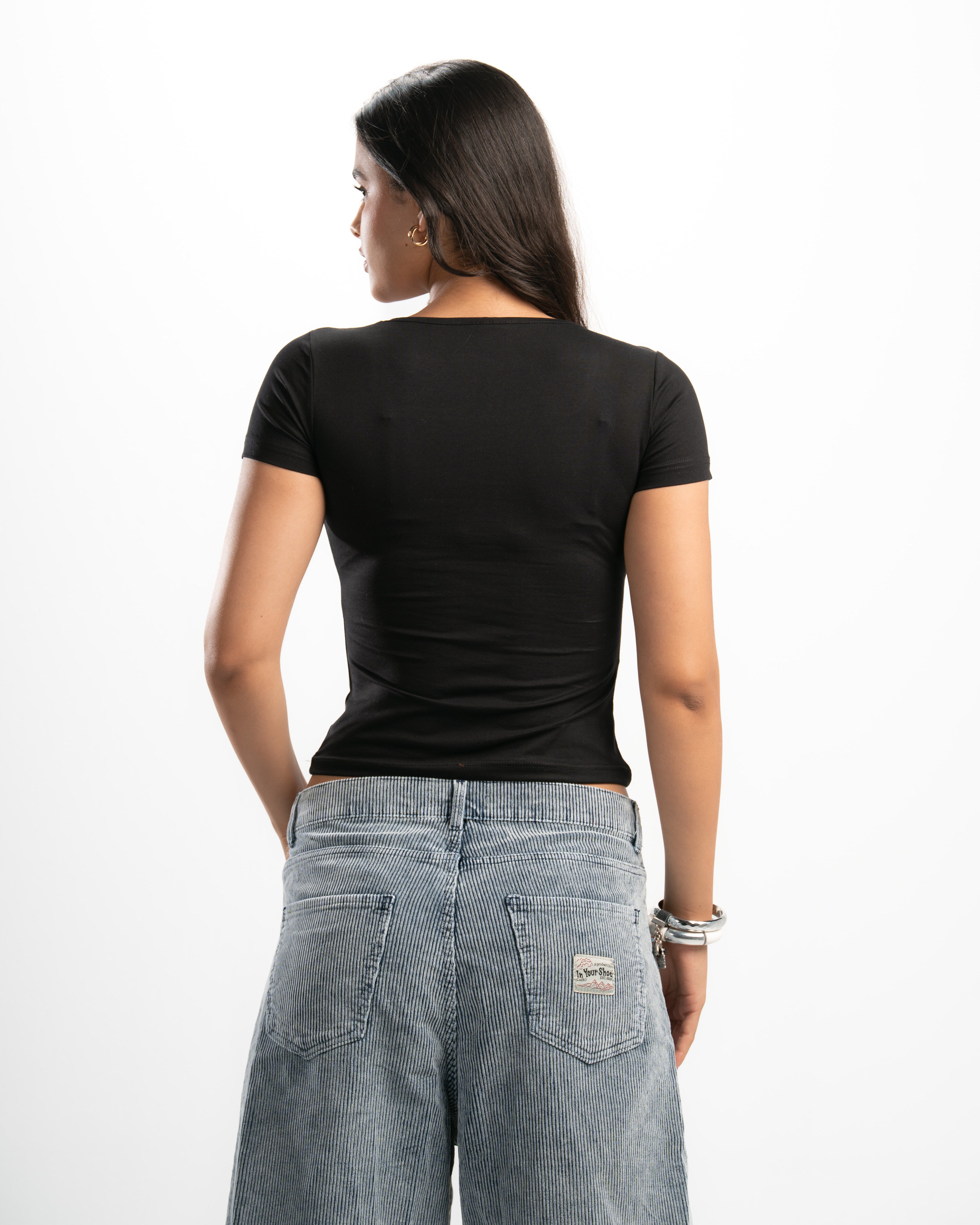 Cotton Square Neck Short Sleeve Top