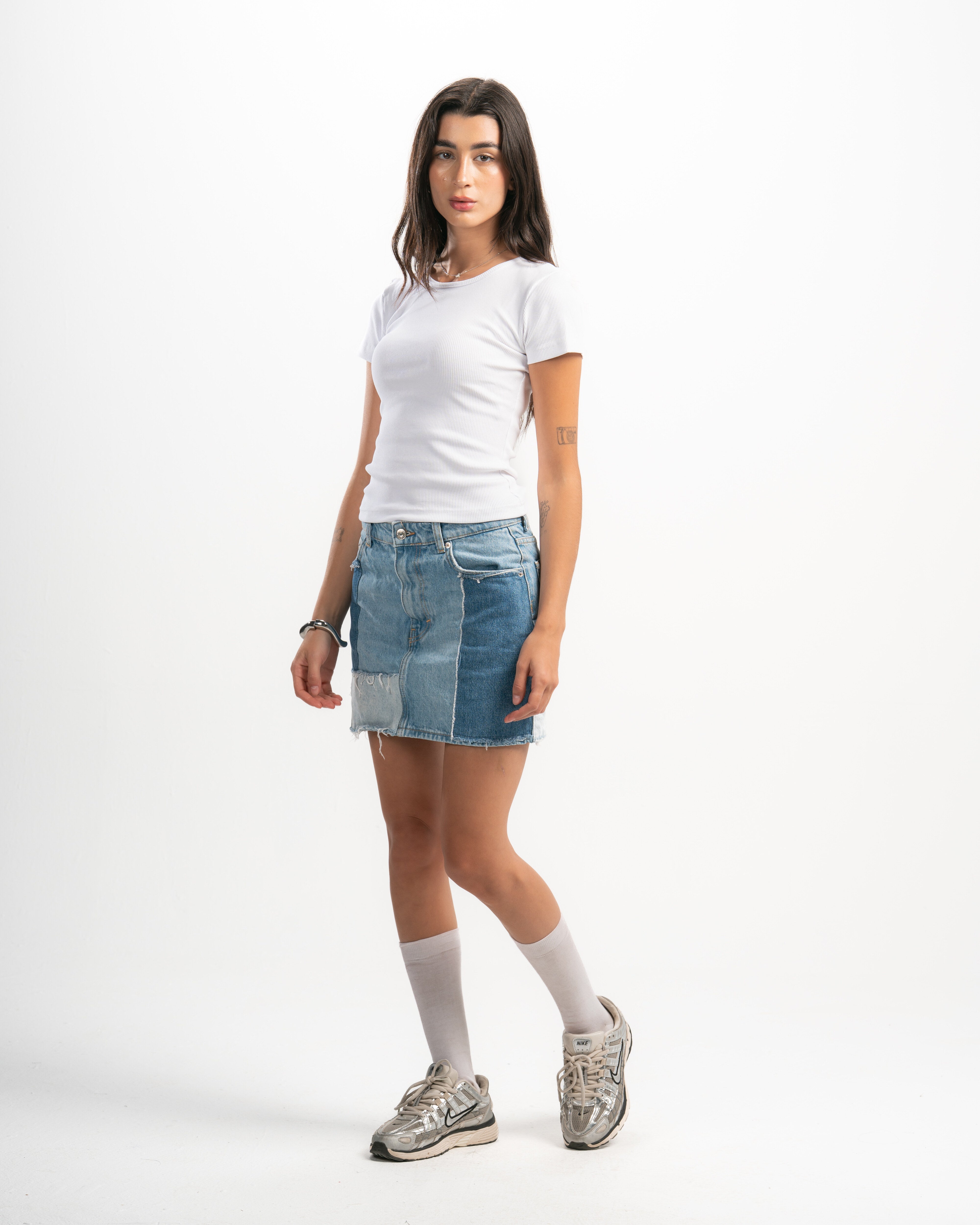 Ribbed Round Neck Short Sleeve Top