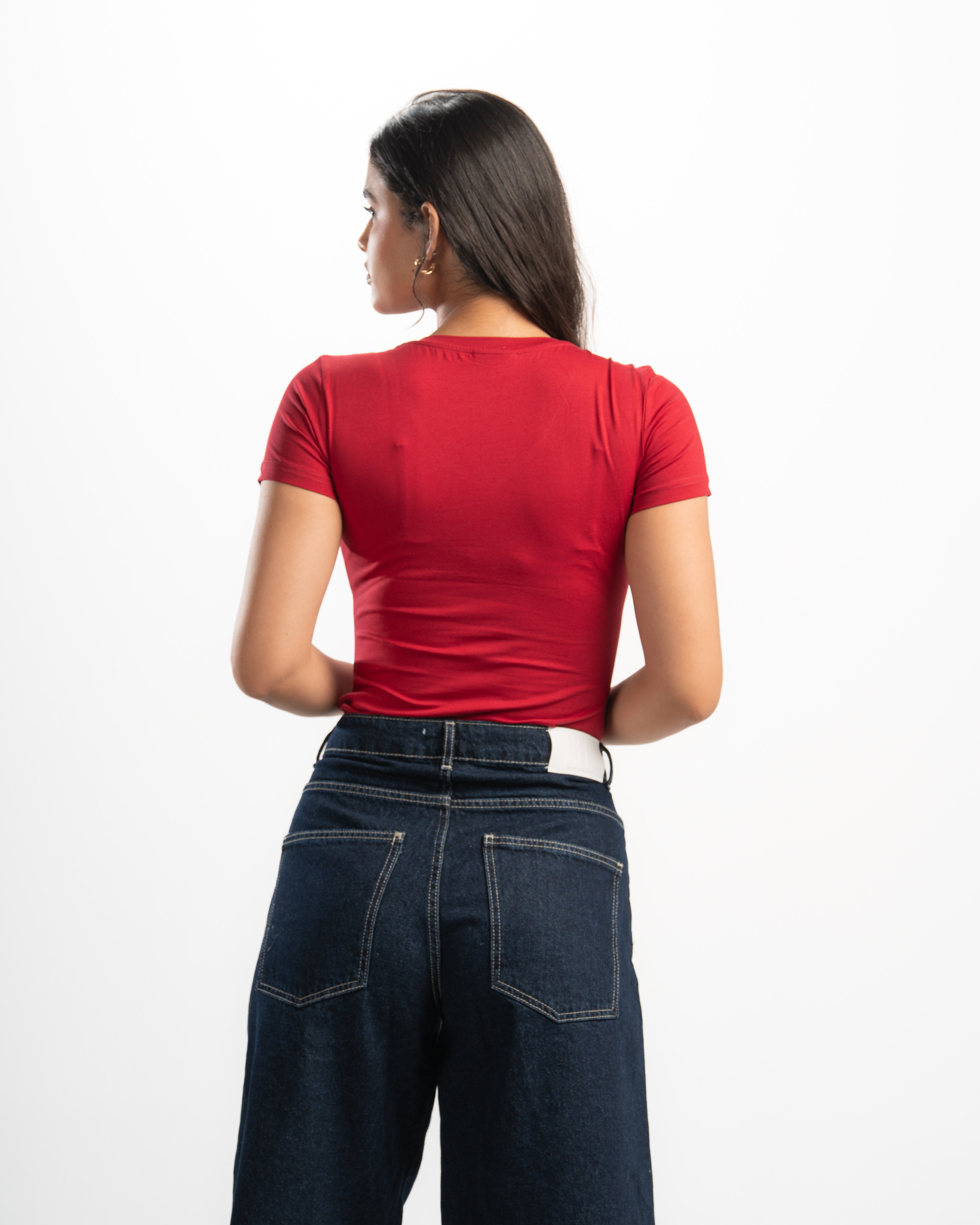 Cotton V-Neck Short Sleeve Top