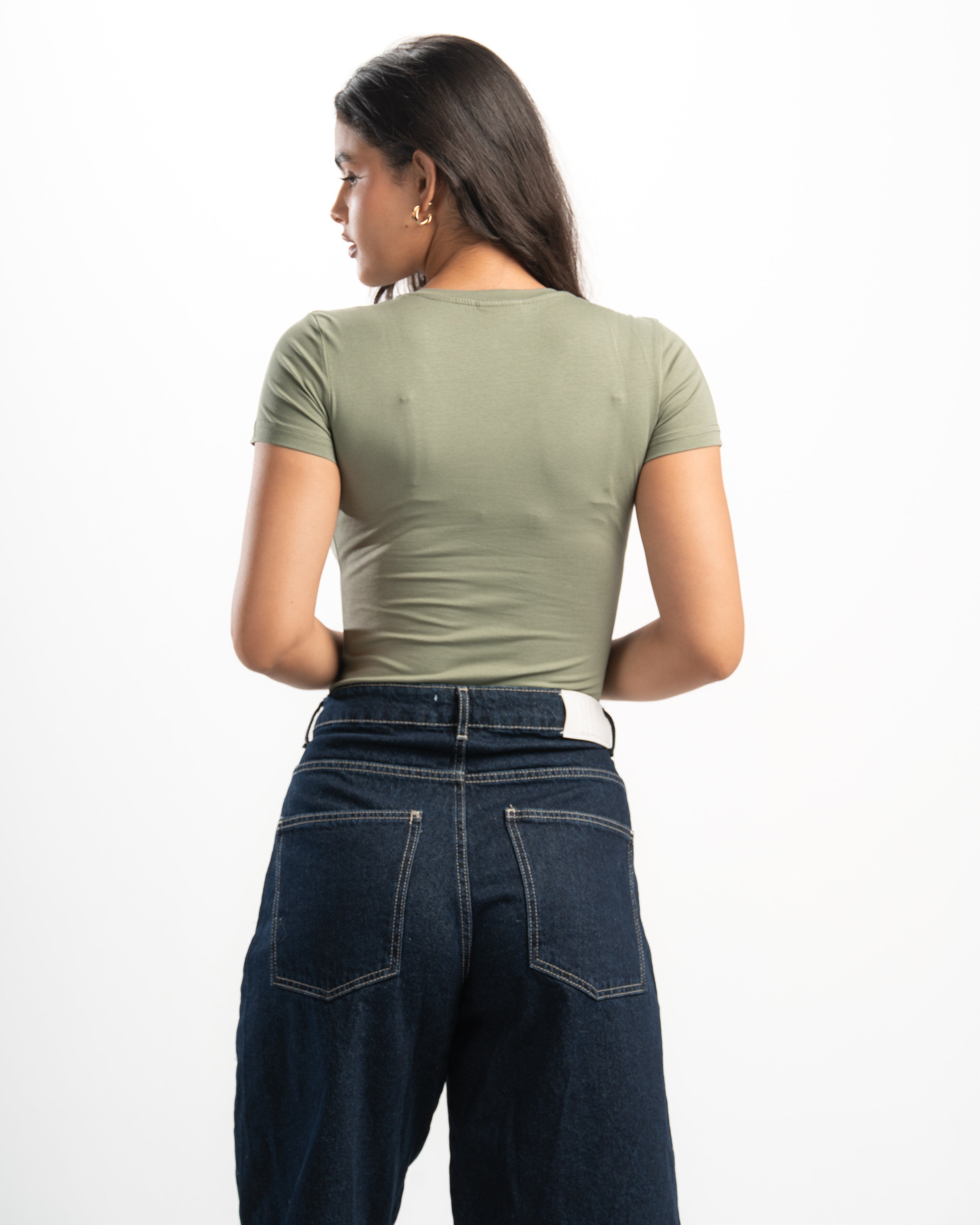 Cotton V-Neck Short Sleeve Top