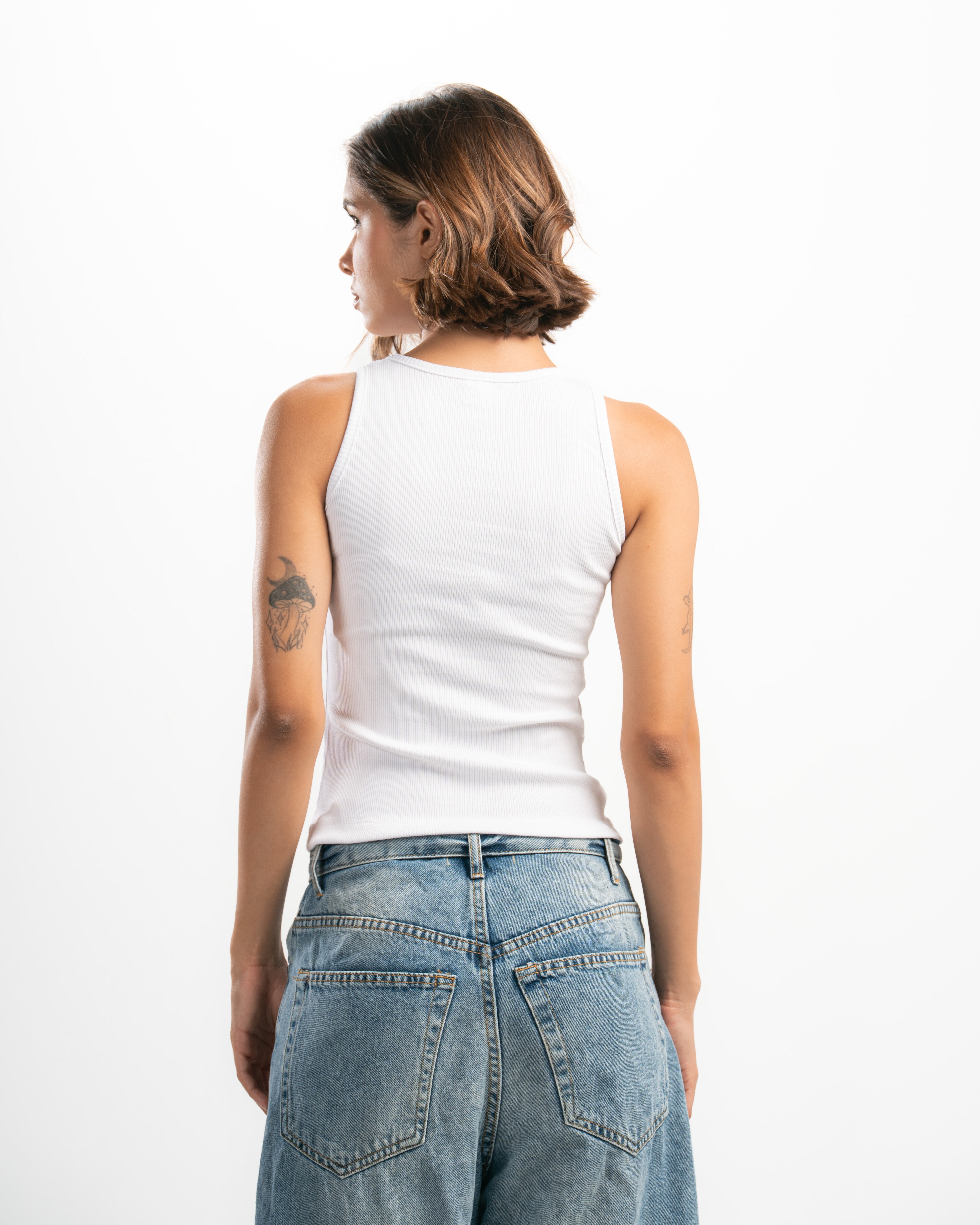Ribbed Round Neck Tank top