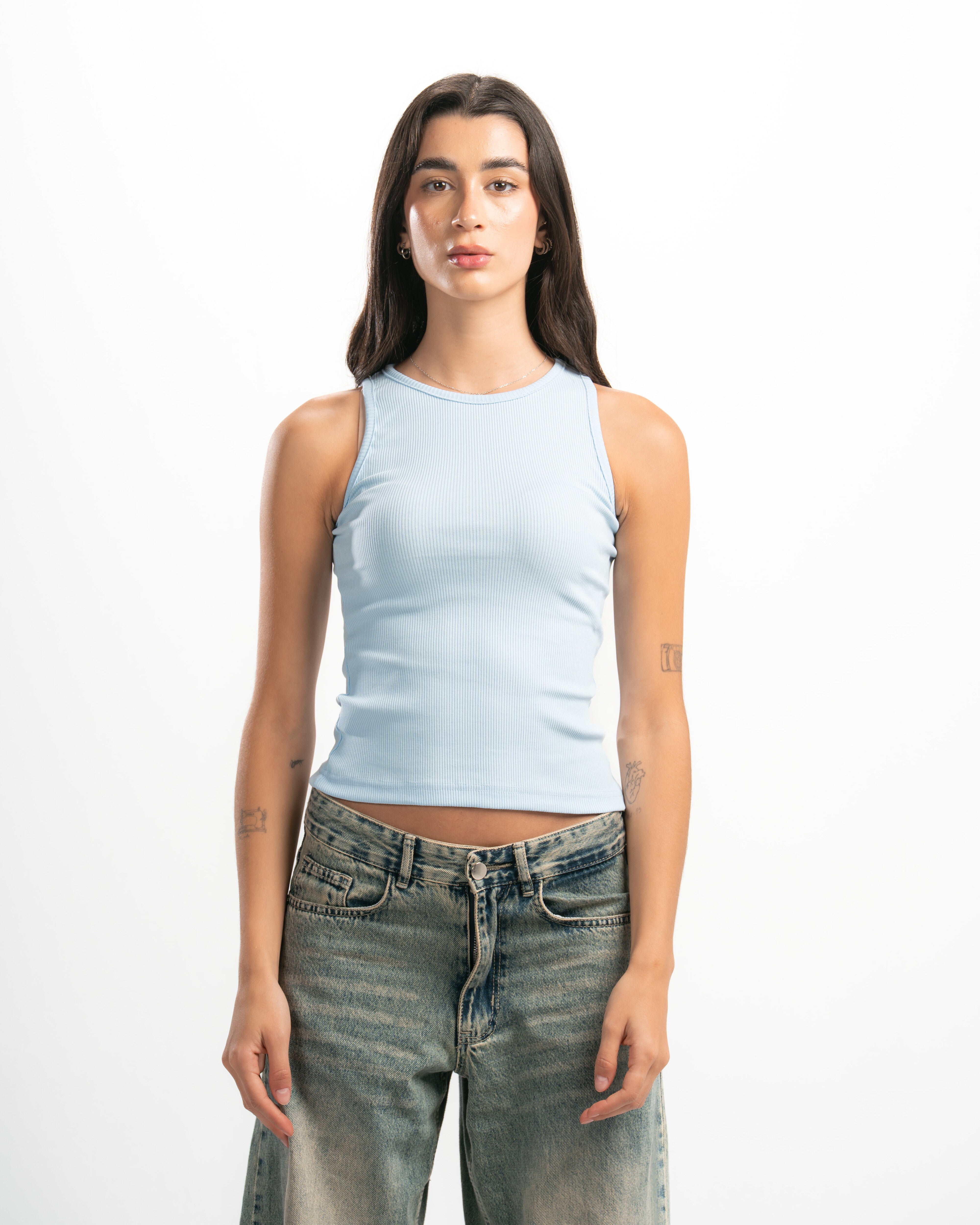 Ribbed Round Neck Tank top