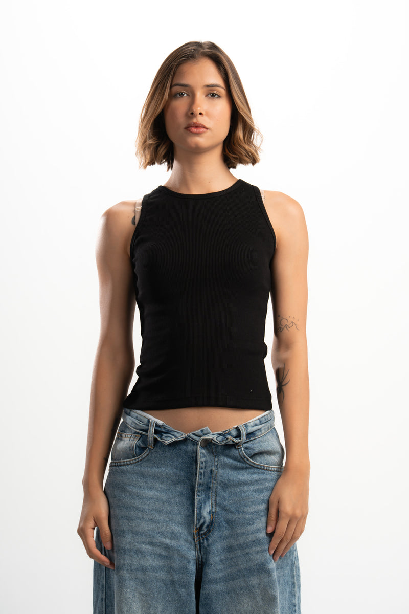 Ribbed Round Neck Tank top