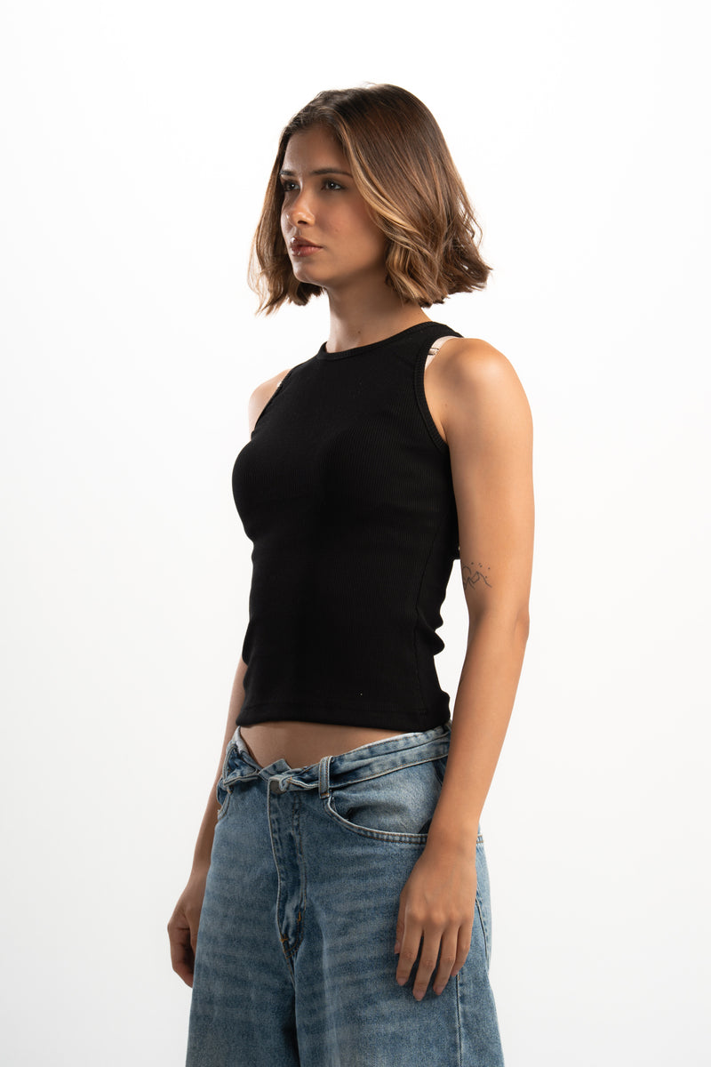 Ribbed Round Neck Tank top