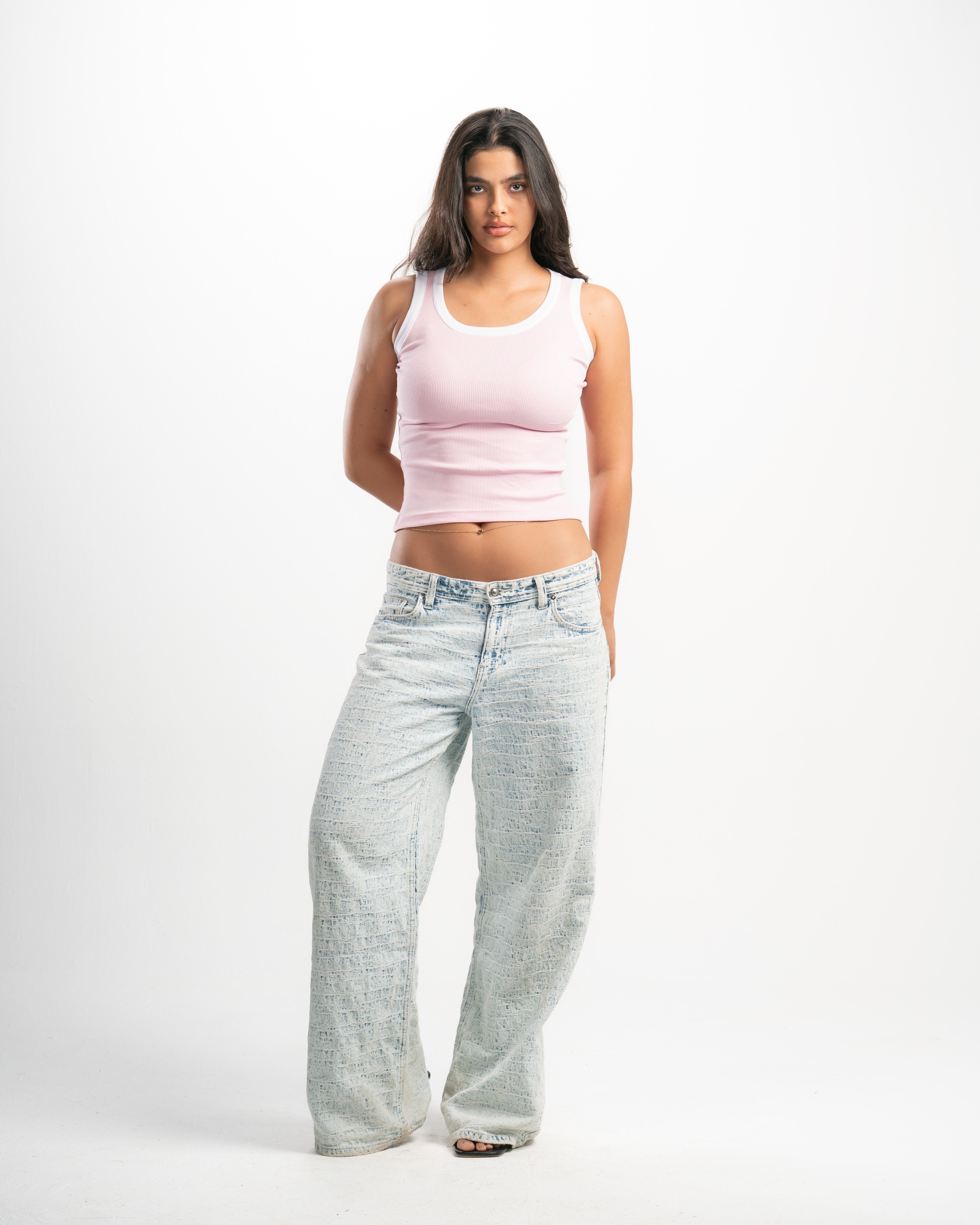 Ribbed Contrast Tank Top
