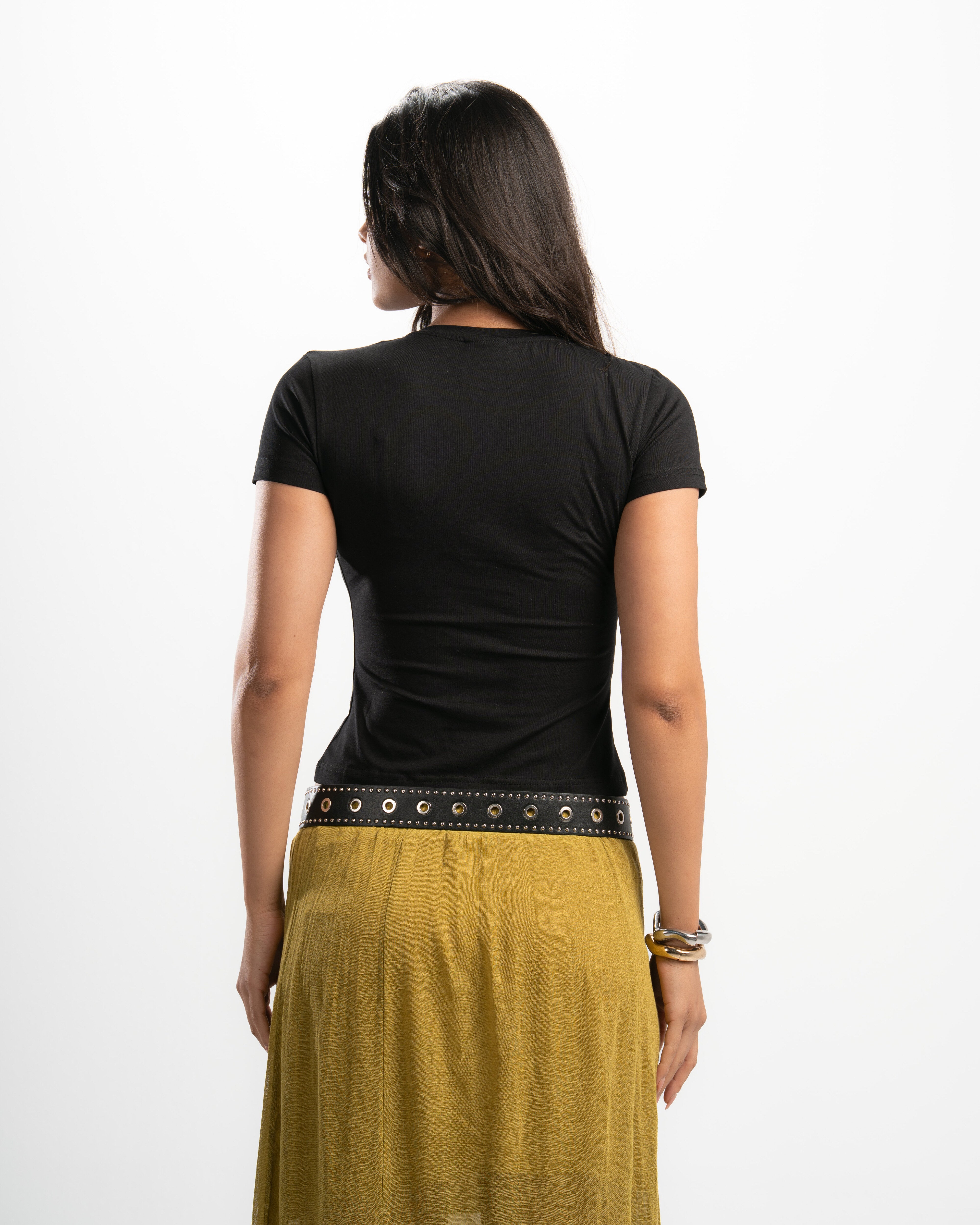 Cotton Wide Neck Short Sleeve Top