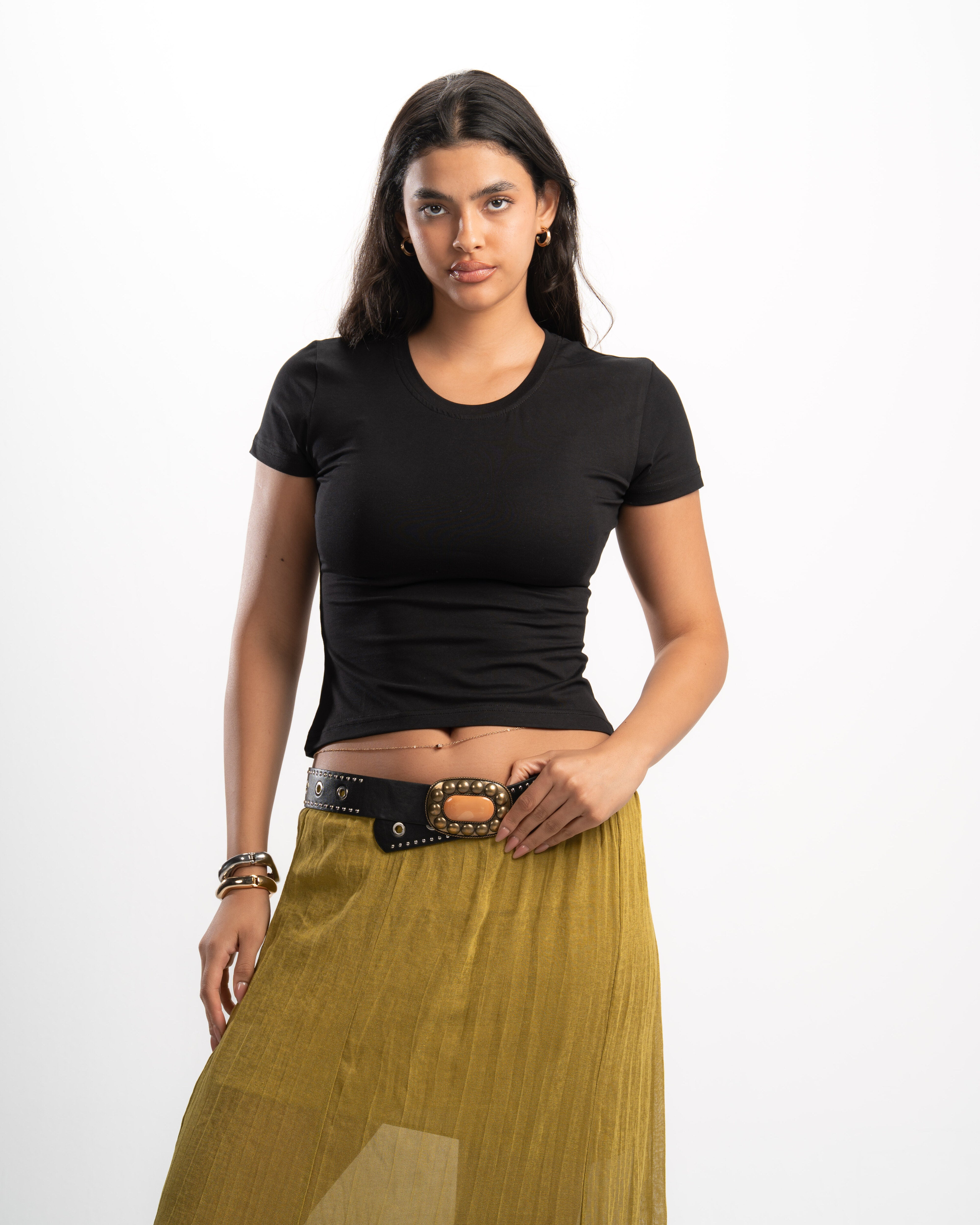 Cotton Wide Neck Short Sleeve Top