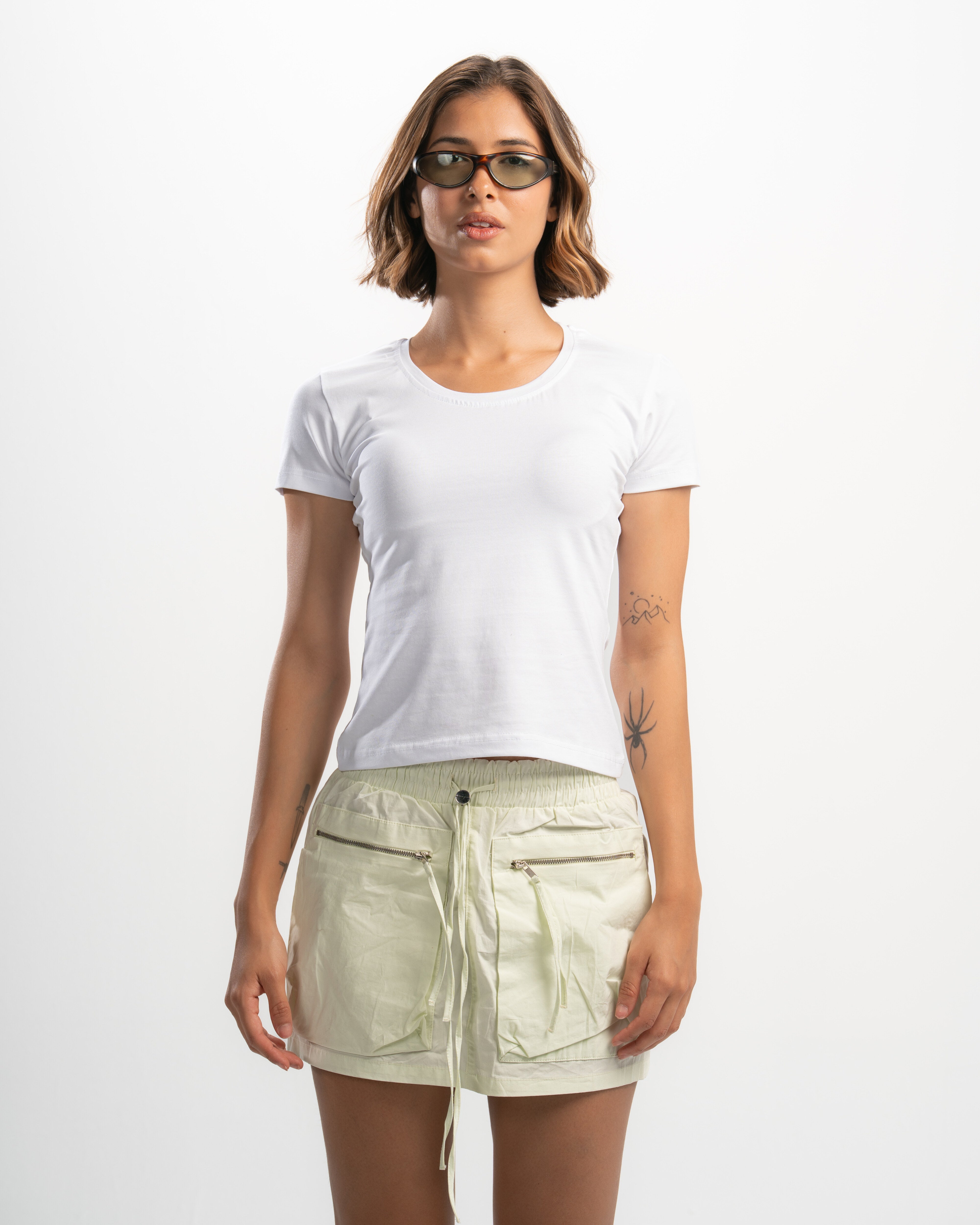 Cotton Wide Neck Short Sleeve Top