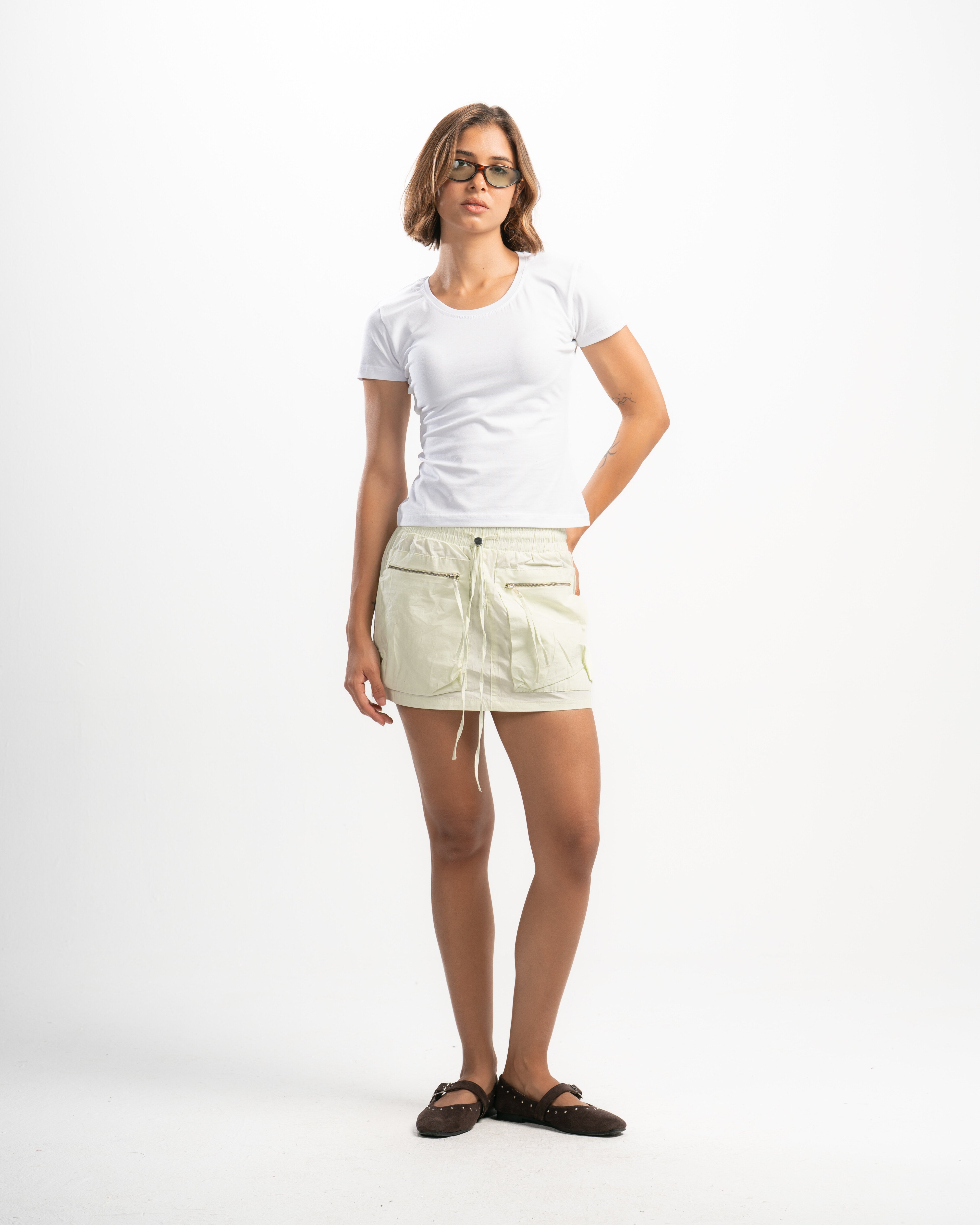 Cotton Wide Neck Short Sleeve Top