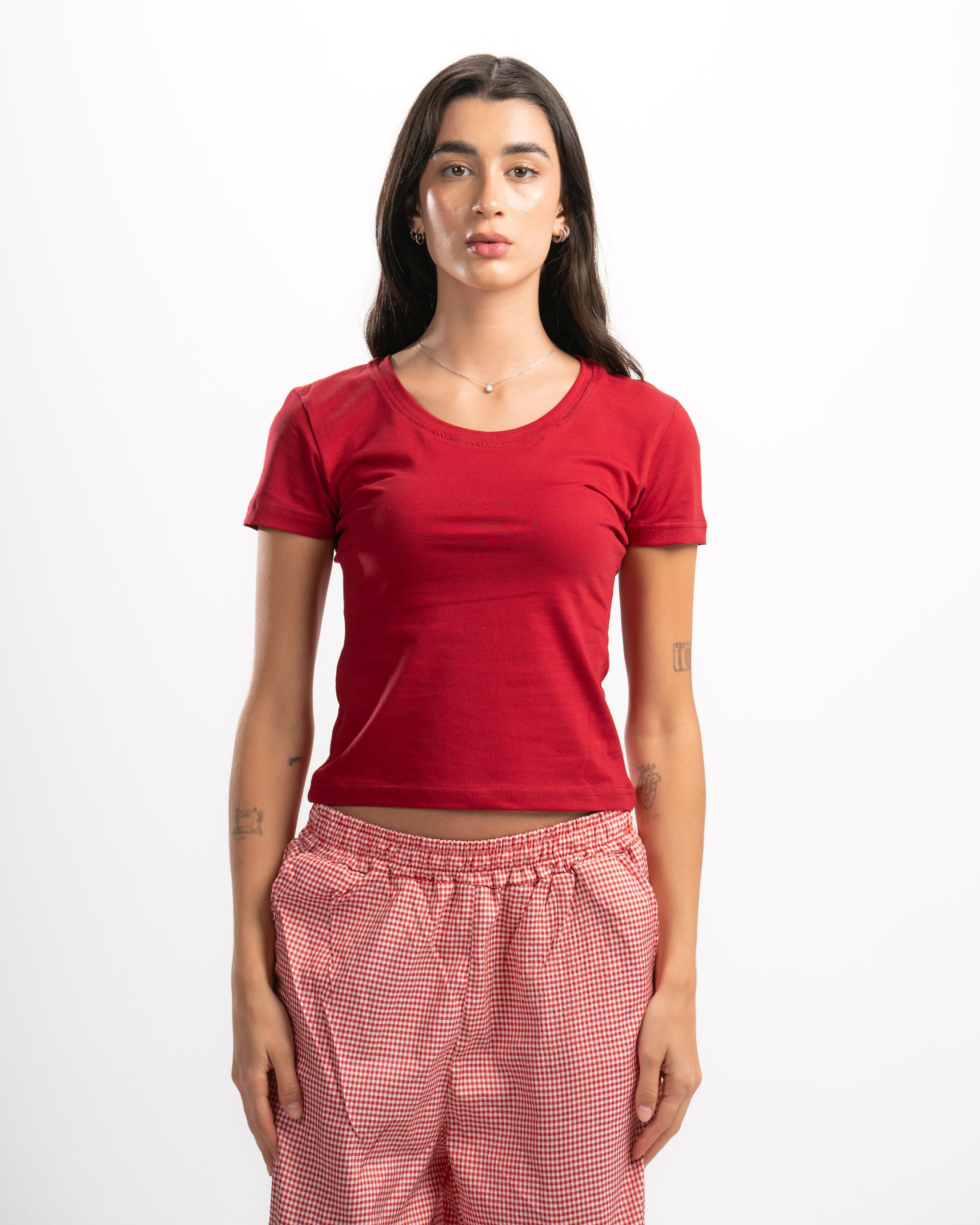 Cotton Wide Neck Short Sleeve Top