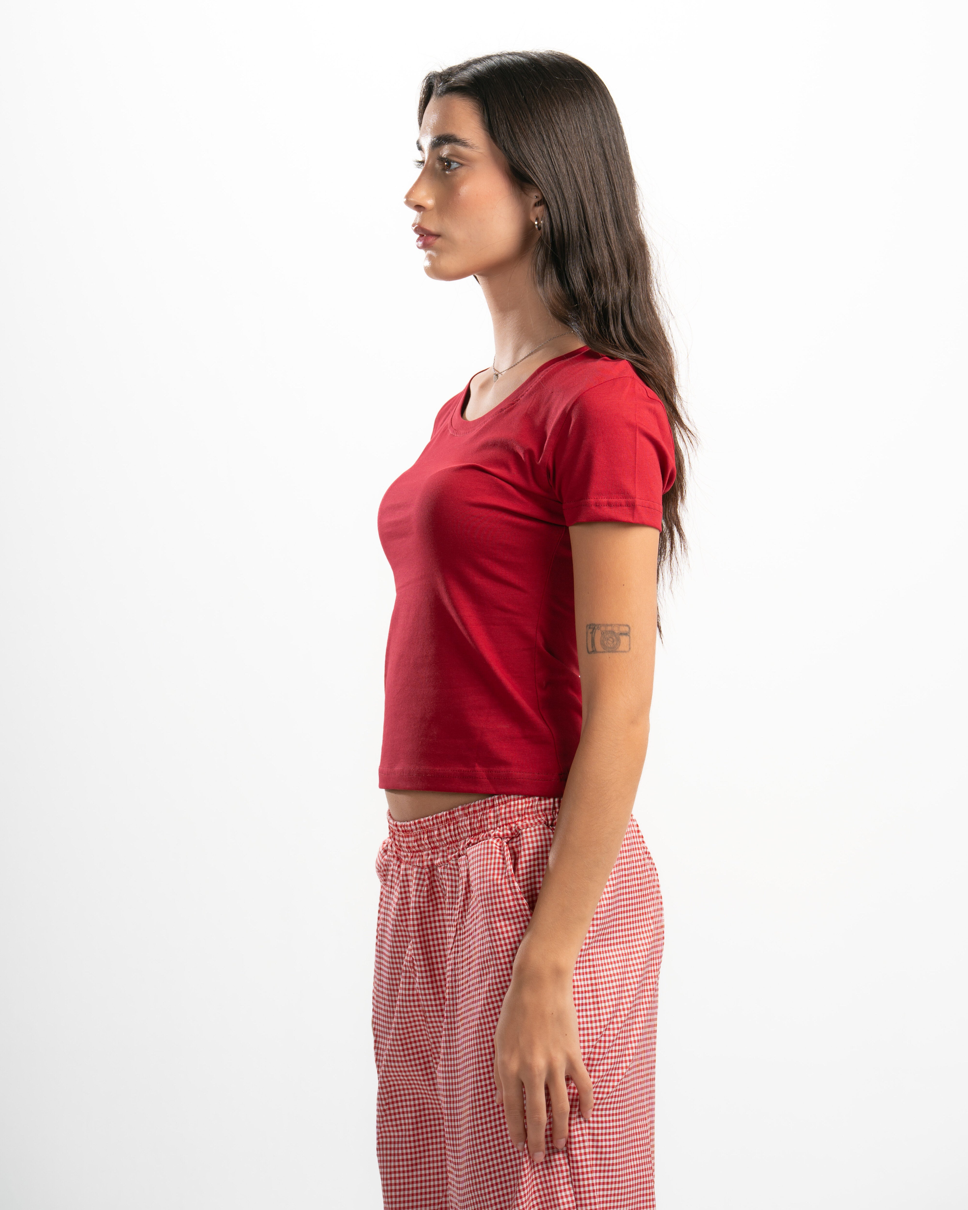 Cotton Wide Neck Short Sleeve Top