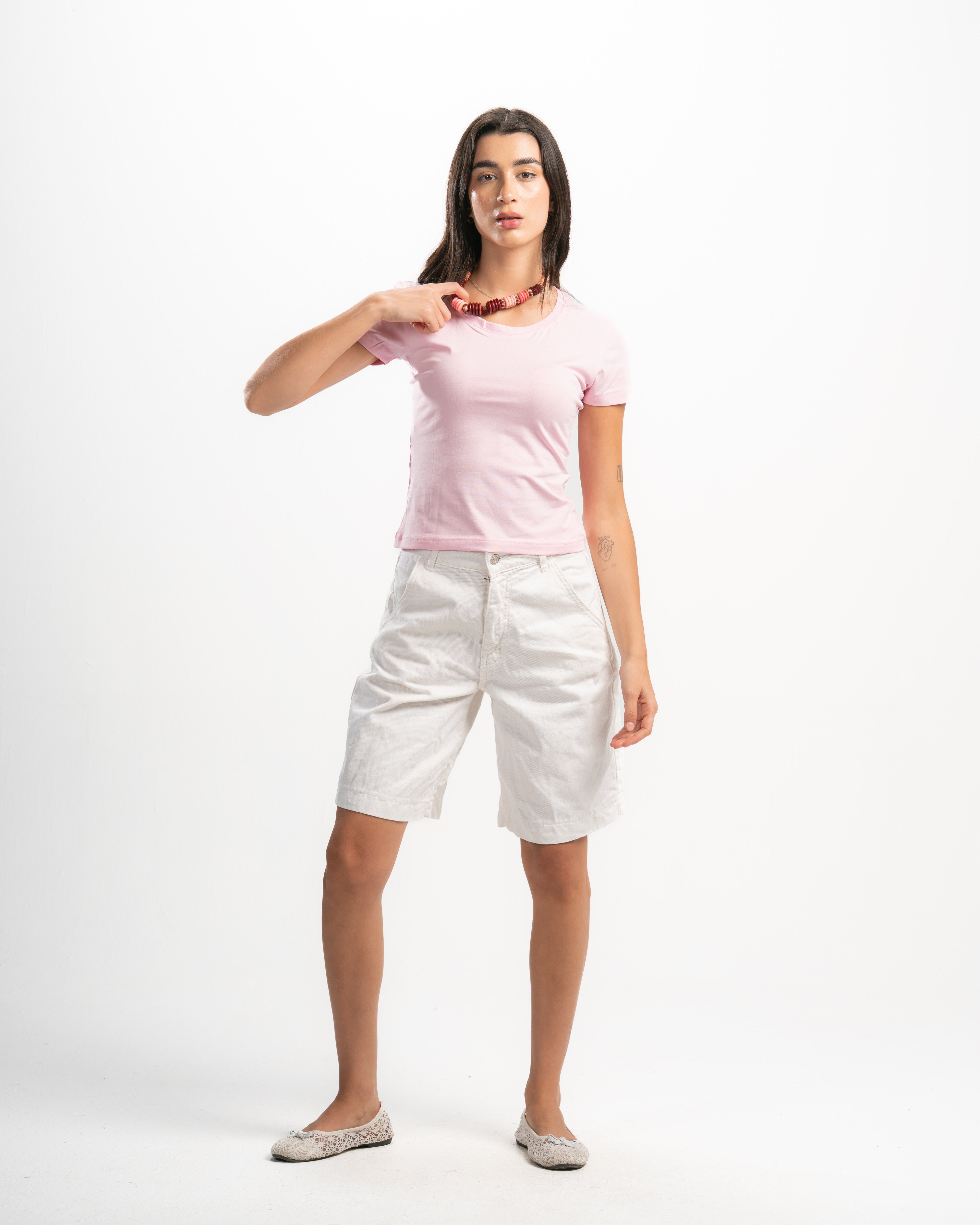 Cotton Wide Neck Short Sleeve Top