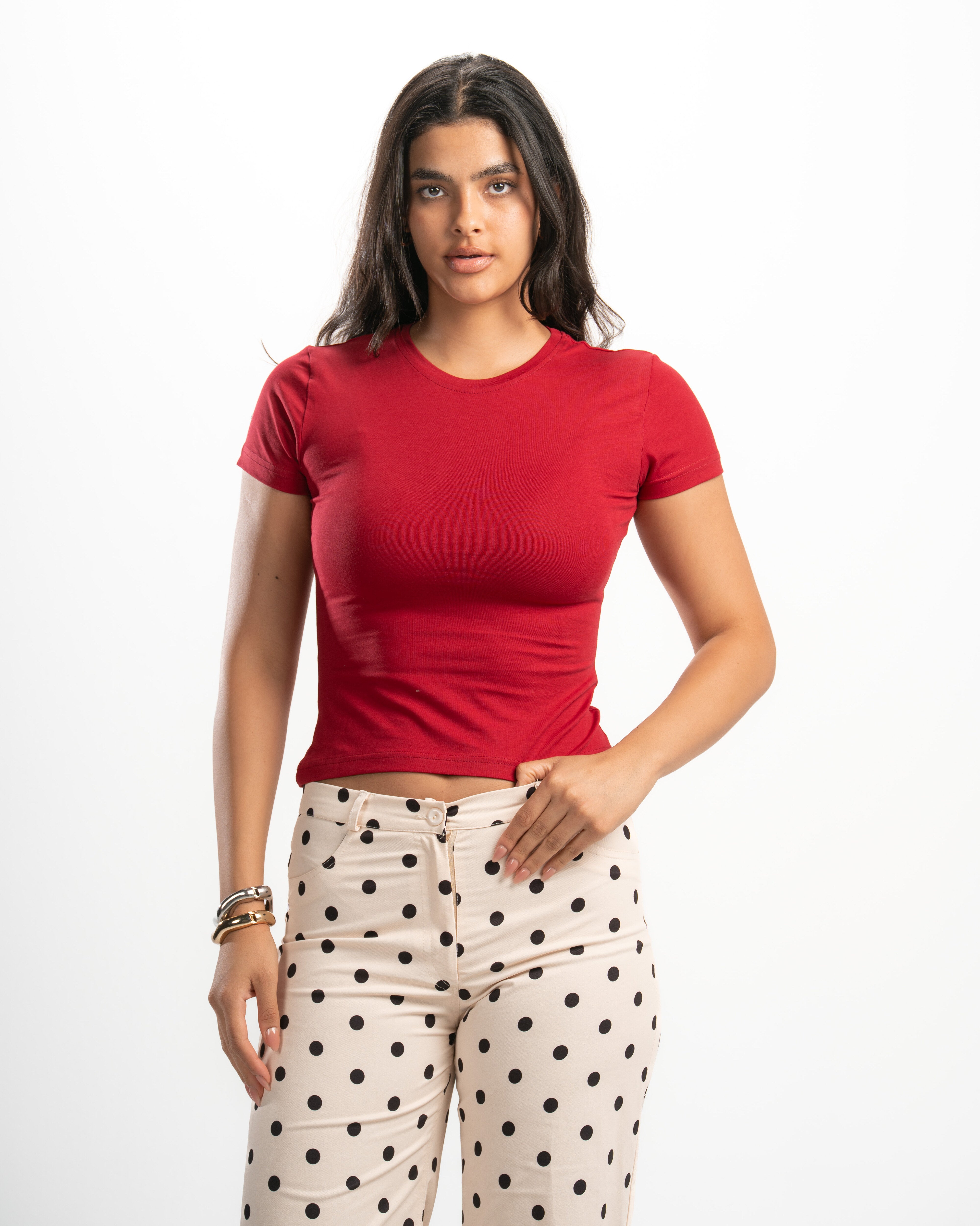 Cotton Round Neck Short Sleeve Top