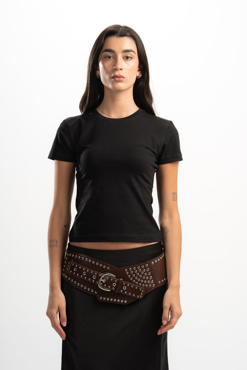 Cotton Round Neck Short Sleeve Top