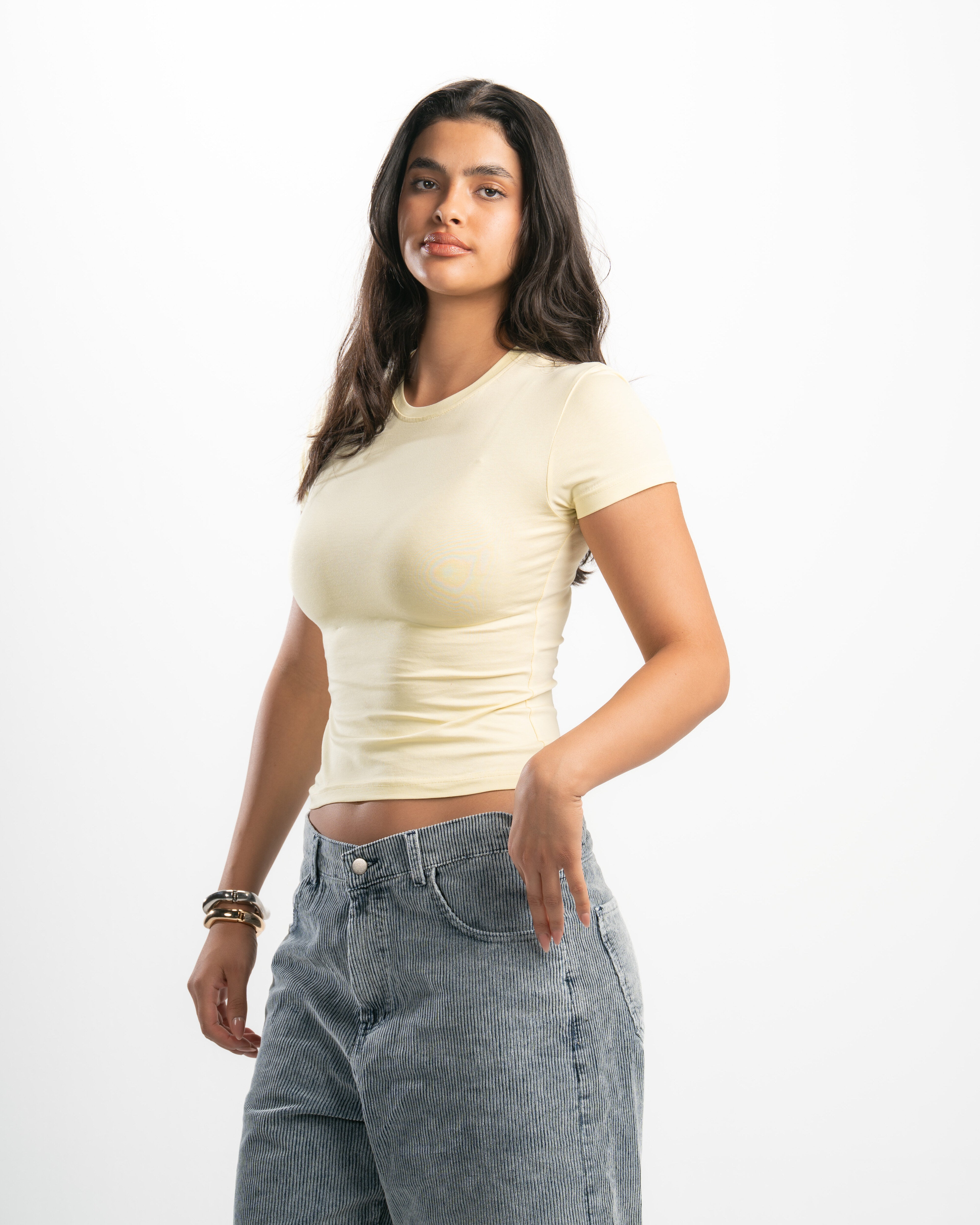 Cotton Round Neck Short Sleeve Top