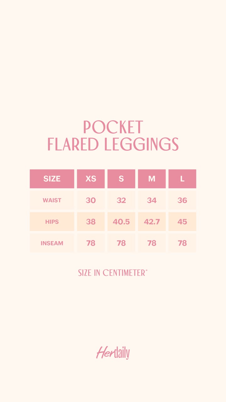 Size Guide - Pocketed Flared Leggings