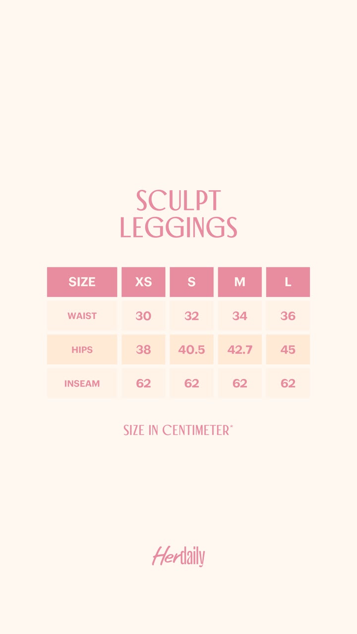 Size Guide - Sculpt Leggings - enlarged view