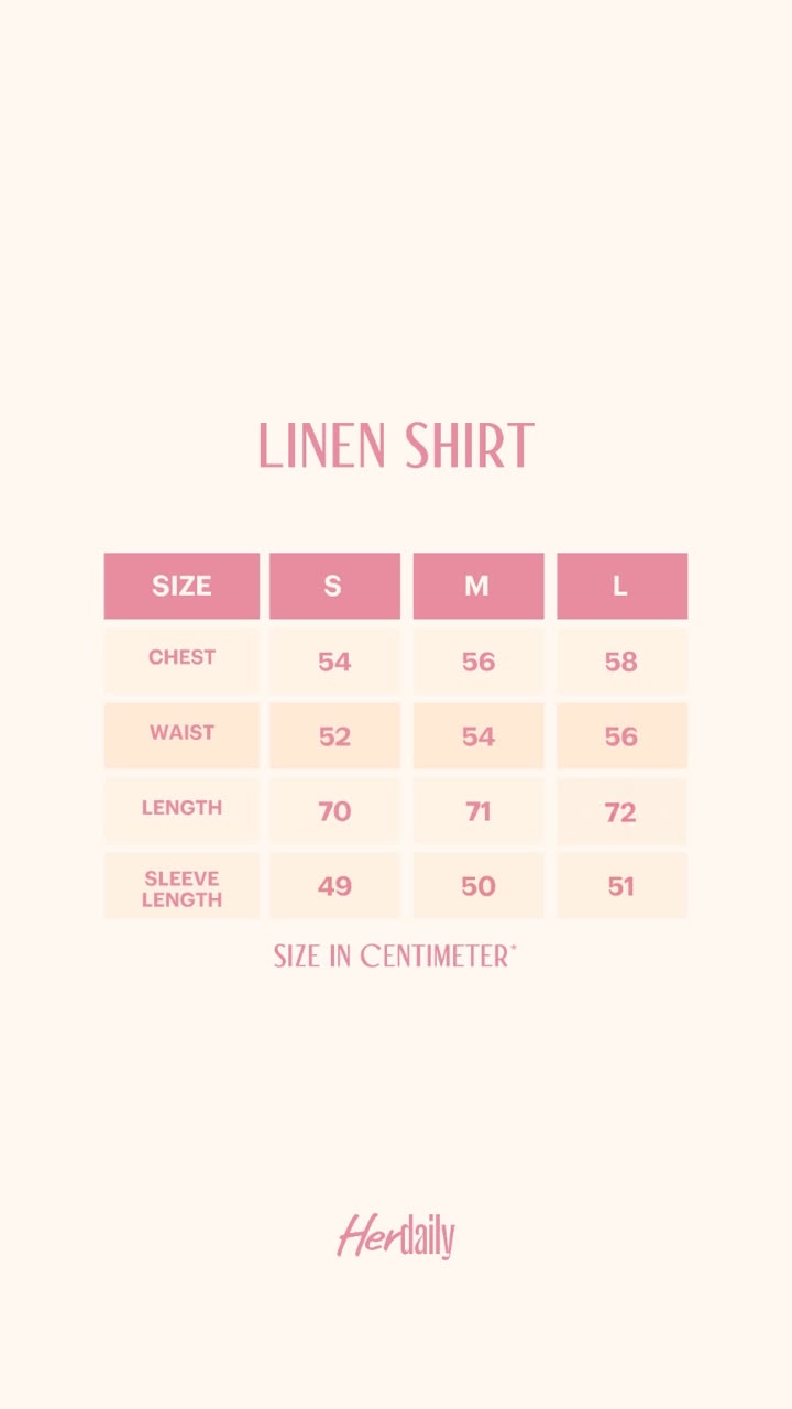 Size Guide - Linen Shirt - enlarged view